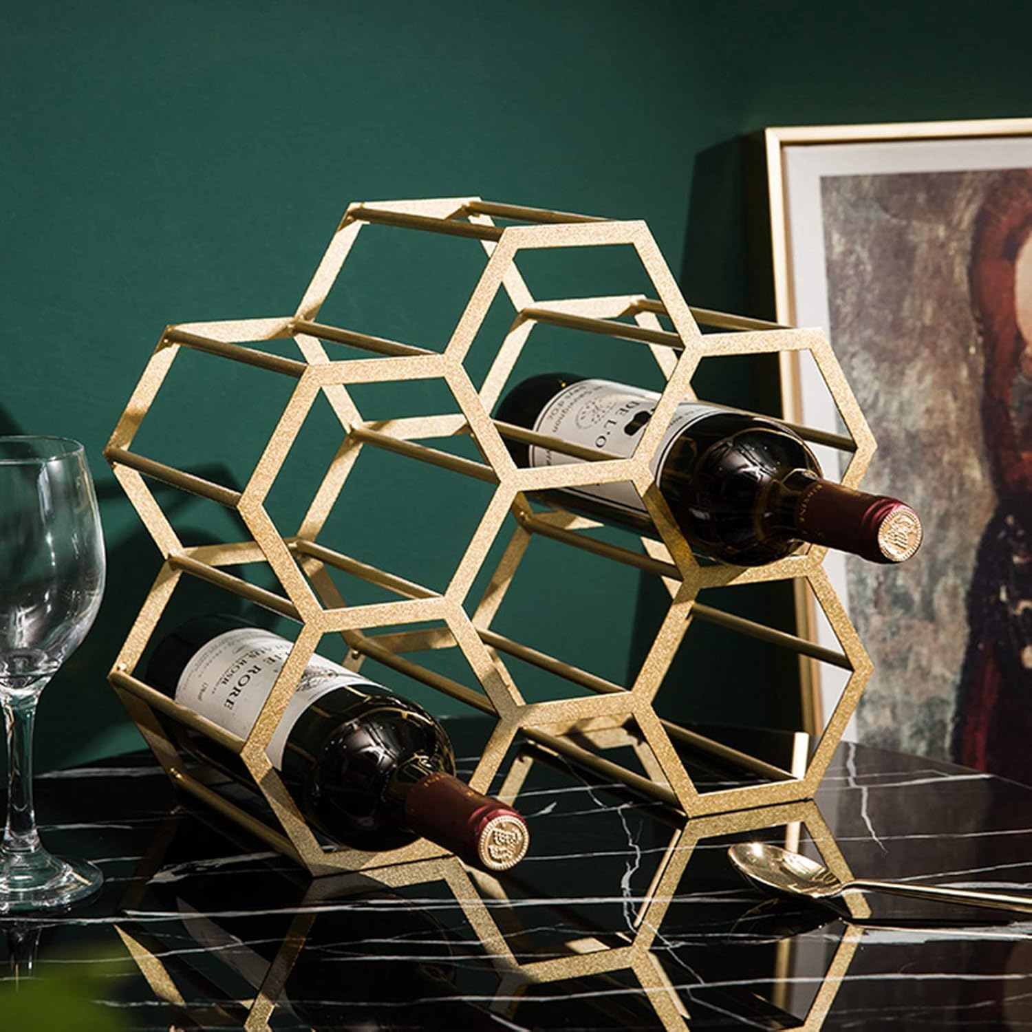 Gold Storage Wine Holder for 6 Bottles