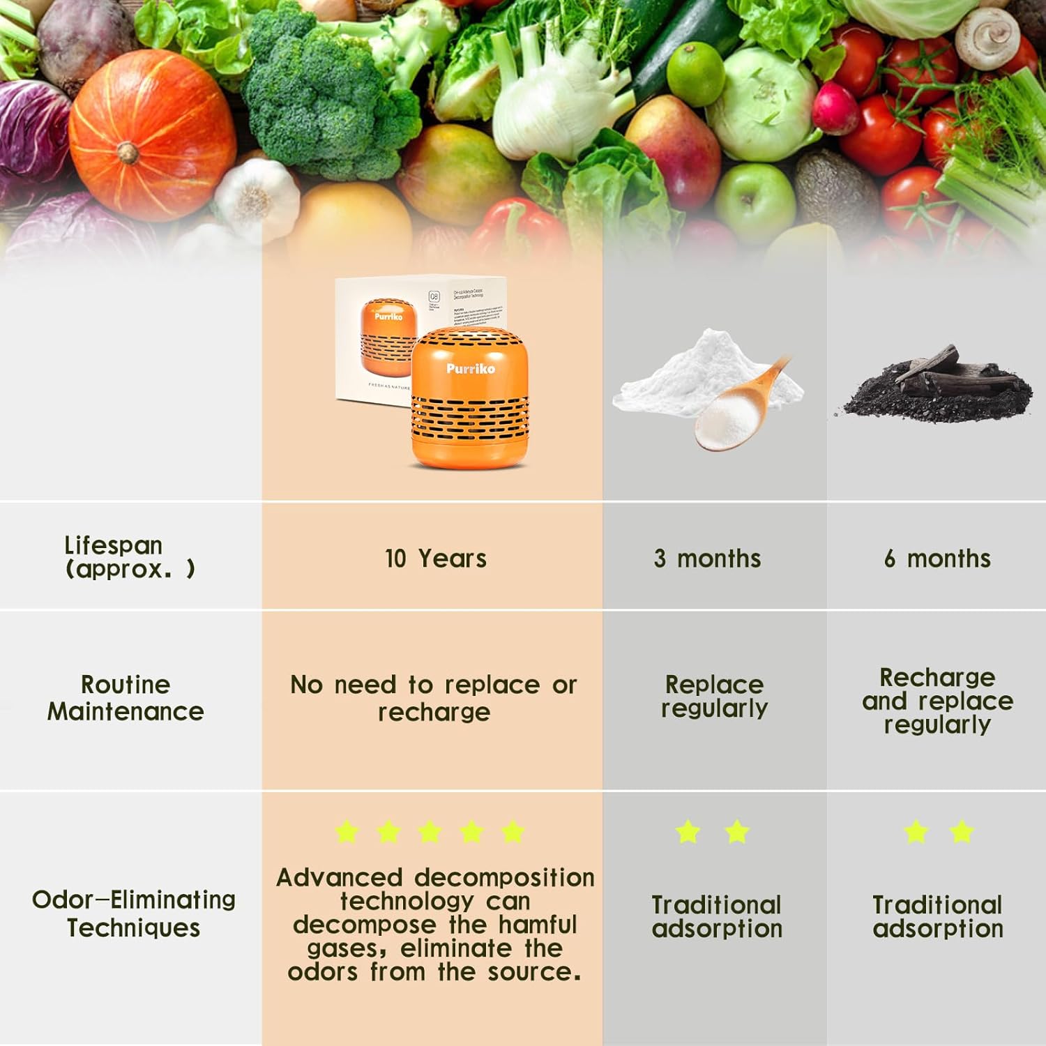 Purriko Fridge Deodorizer with 10-Year Life