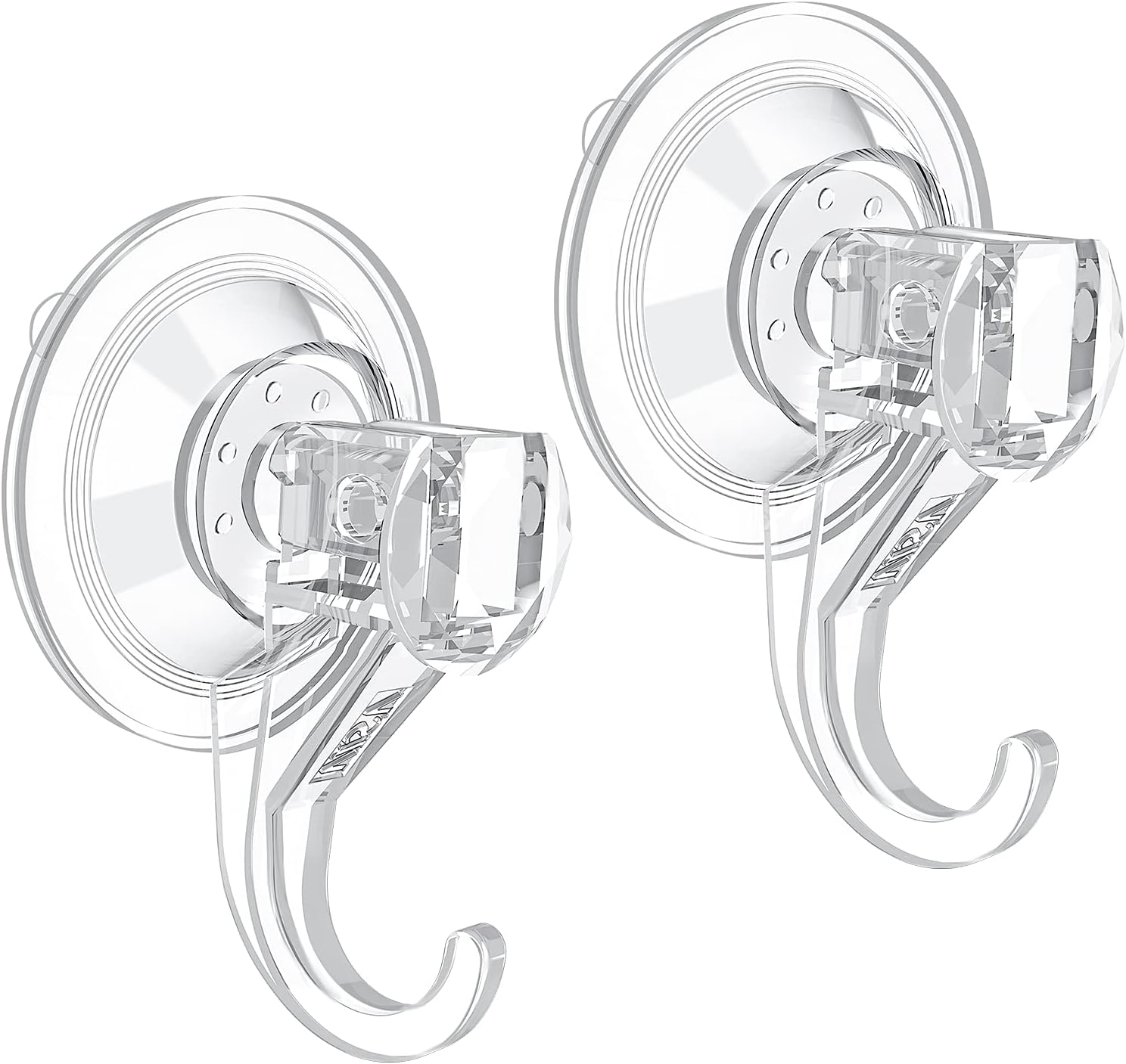 VISV Suction Cup Hooks 2 Pcs Clear Heavy Duty Removable Reusable