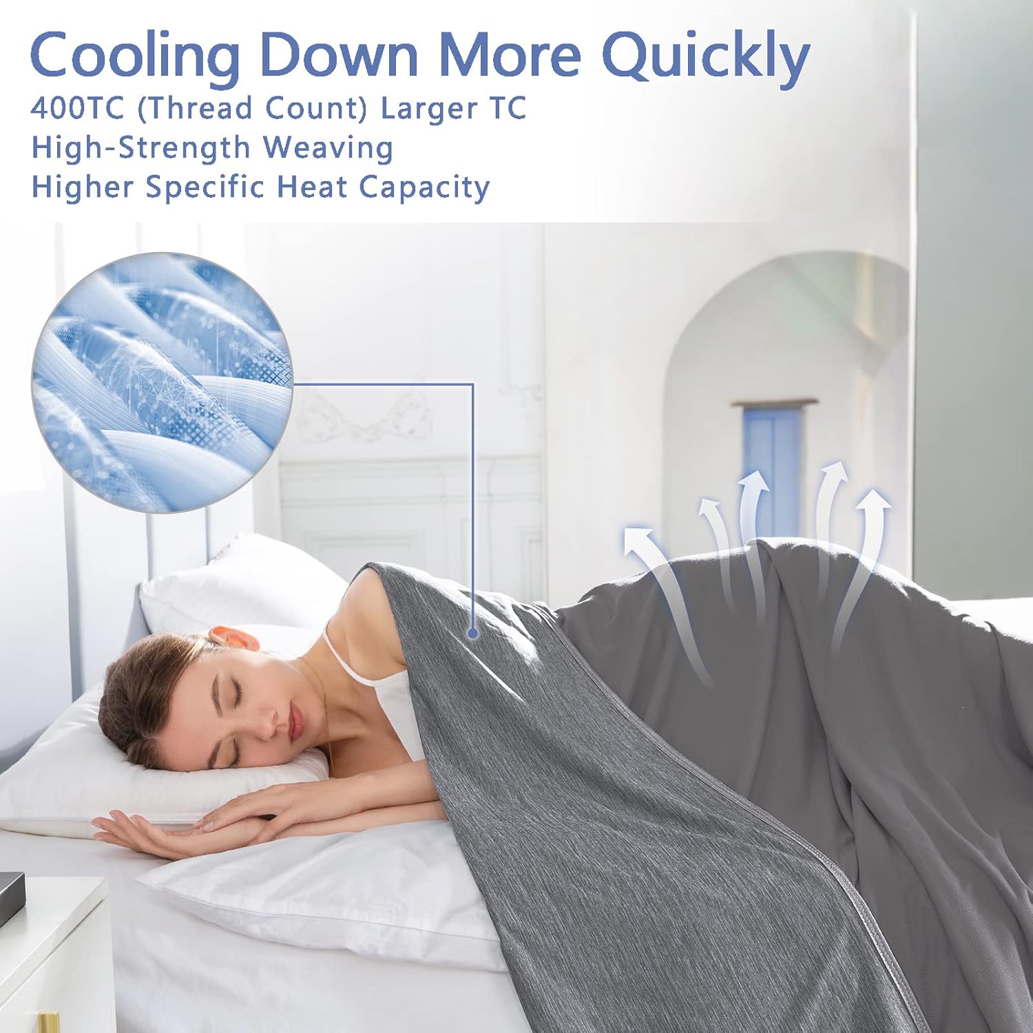 Topcee Cooling Blanket Queen Size 90x90 for Night Sweats