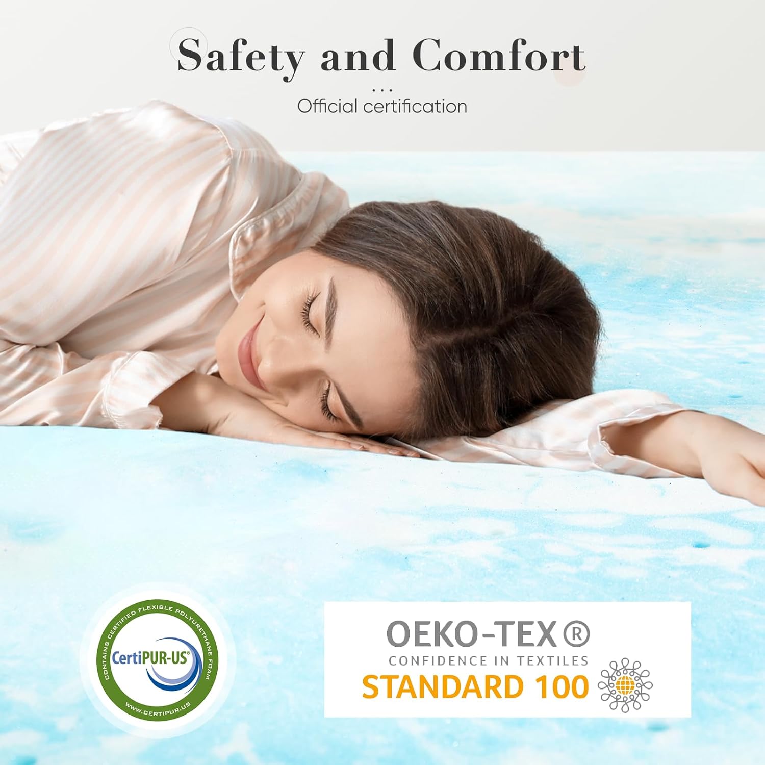 DUMOS Memory Foam Mattress Topper Queen