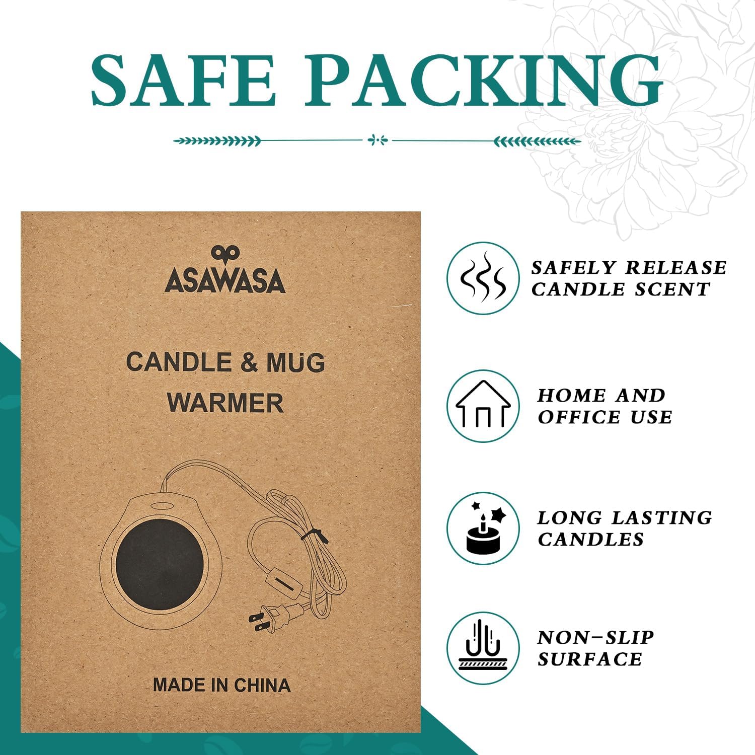 ASAWASA Candle Warmer for Large Jar and Coffee Mug