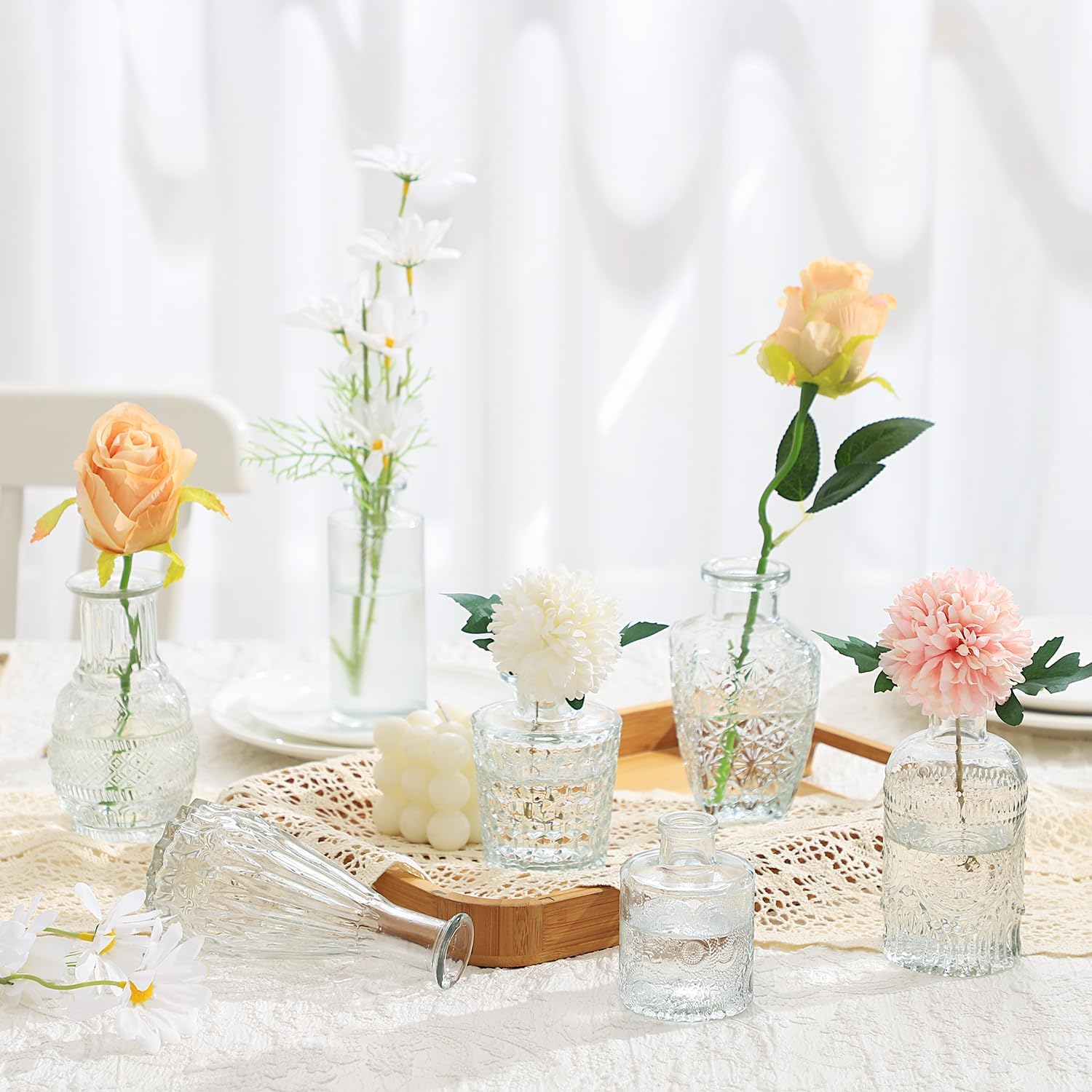 Rollescera Clear Glass Bud Vases in Bulk 30
