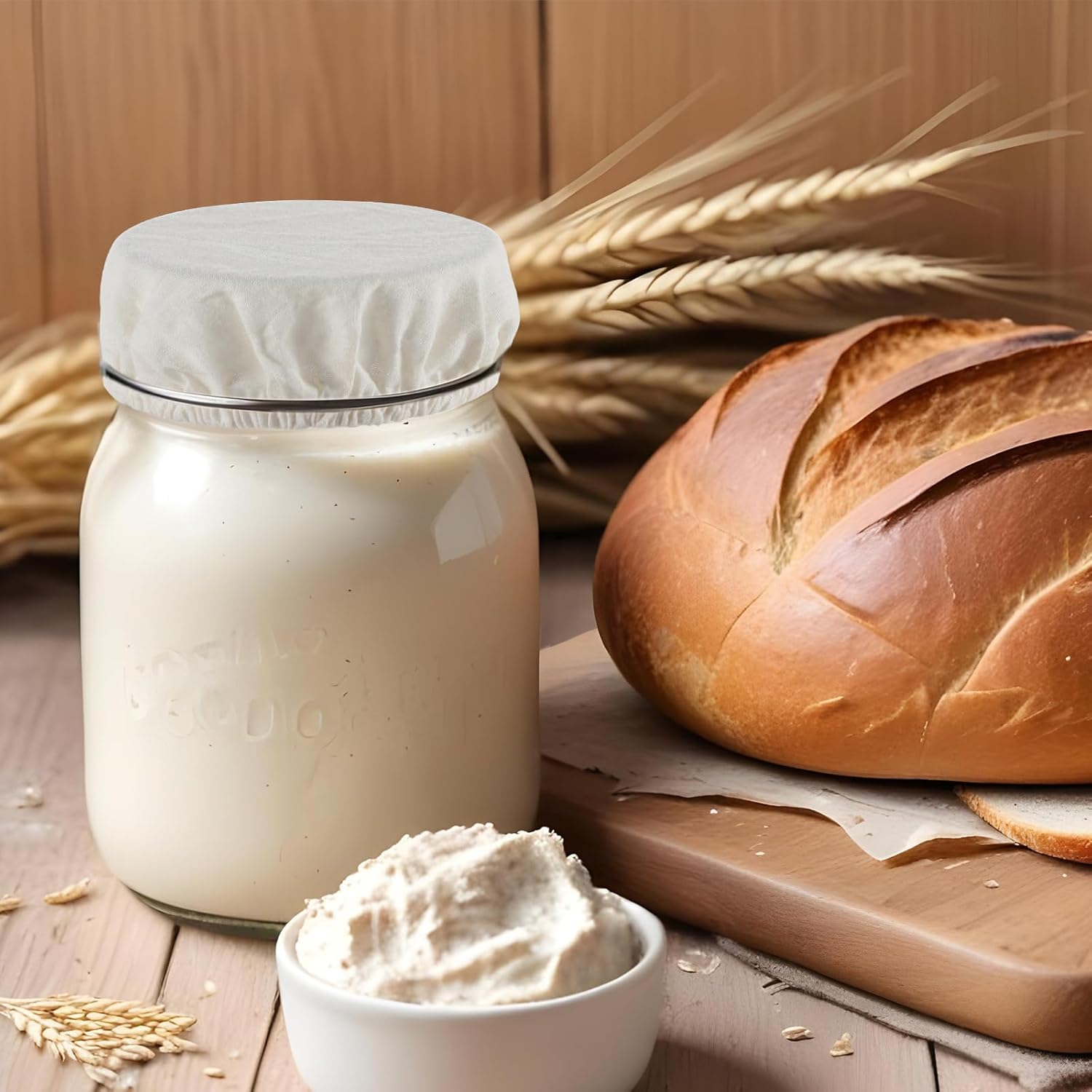 4 Pack Reusable Sourdough Starter Jar Covers