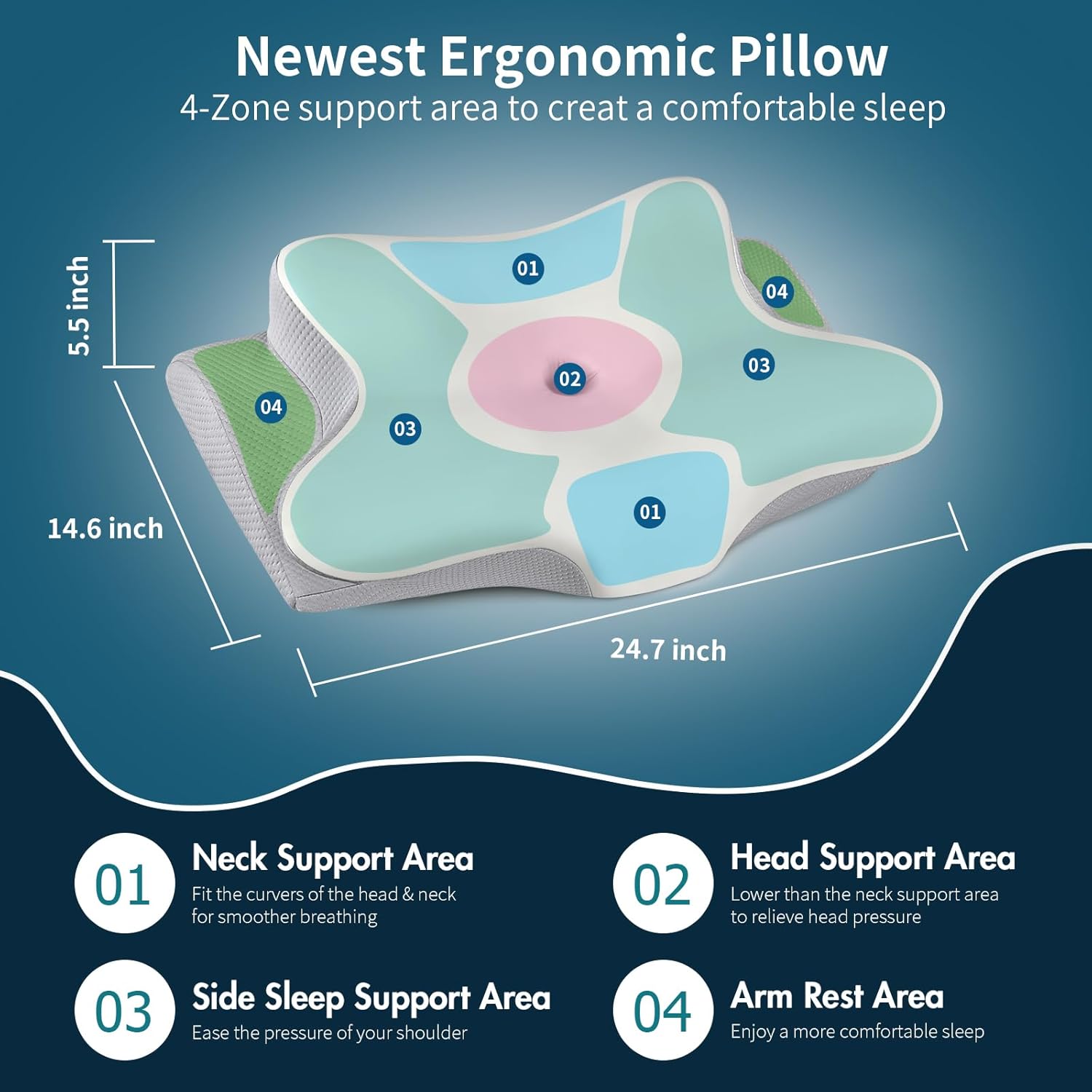 Bespillow Cooling Neck Pillow for Pain Relief