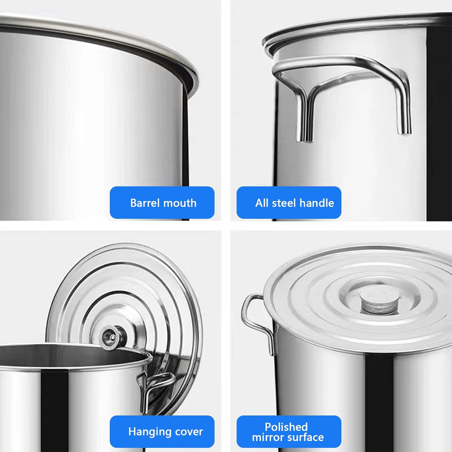 AIZYR 6L Stainless Steel Stock Pot with Lid