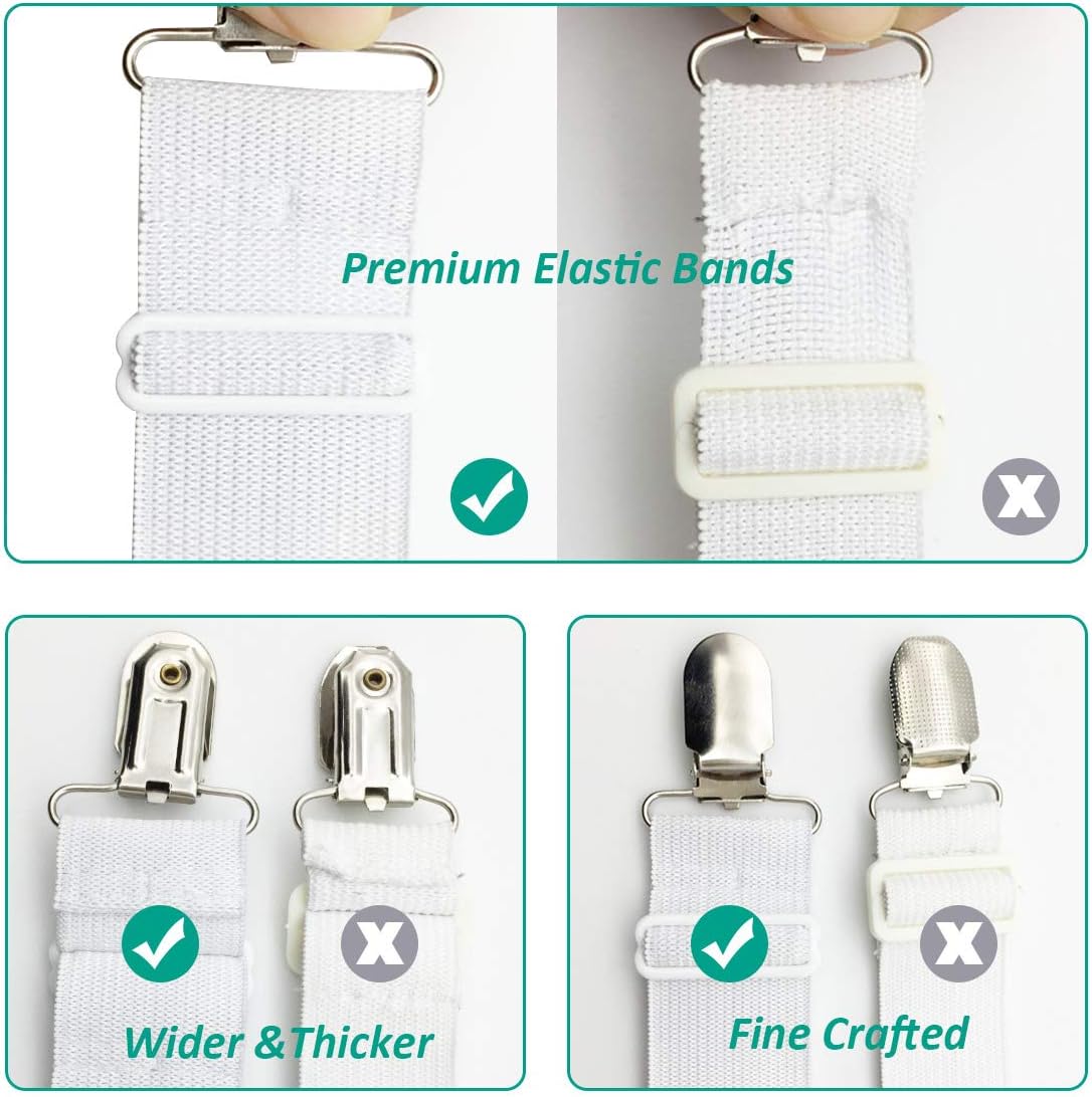 RayTour Elastic Adjustable Sheet Holders for Wrinkle-Free Bed Sheets