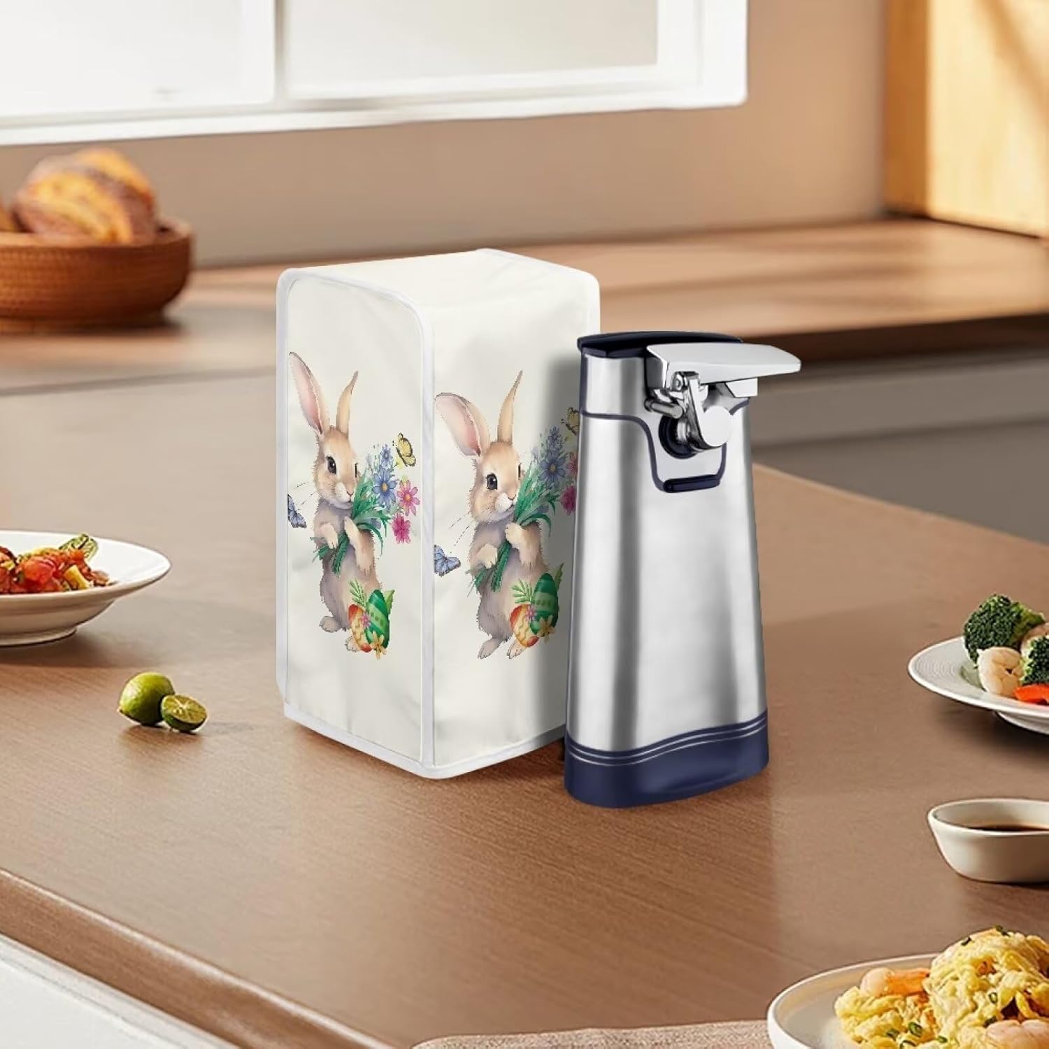 Easter Bunny Flower Can Opener Dust Cover