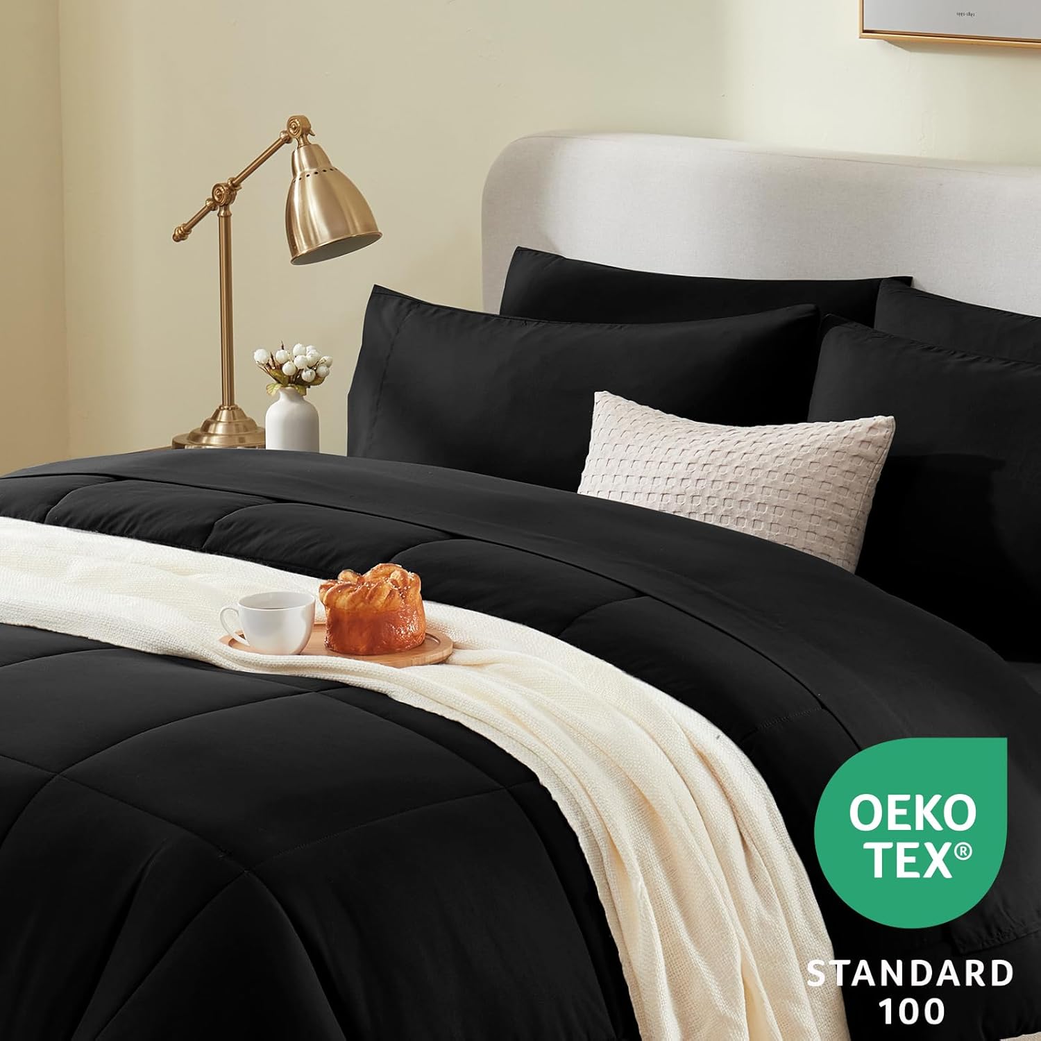 CozyLux Queen Comforter Set 7 Piece Bed in a Bag