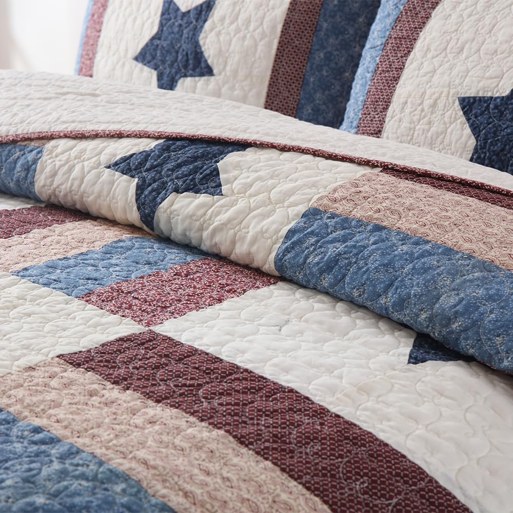 VISIMISI Cotton Reversible Quilt Set for Boys