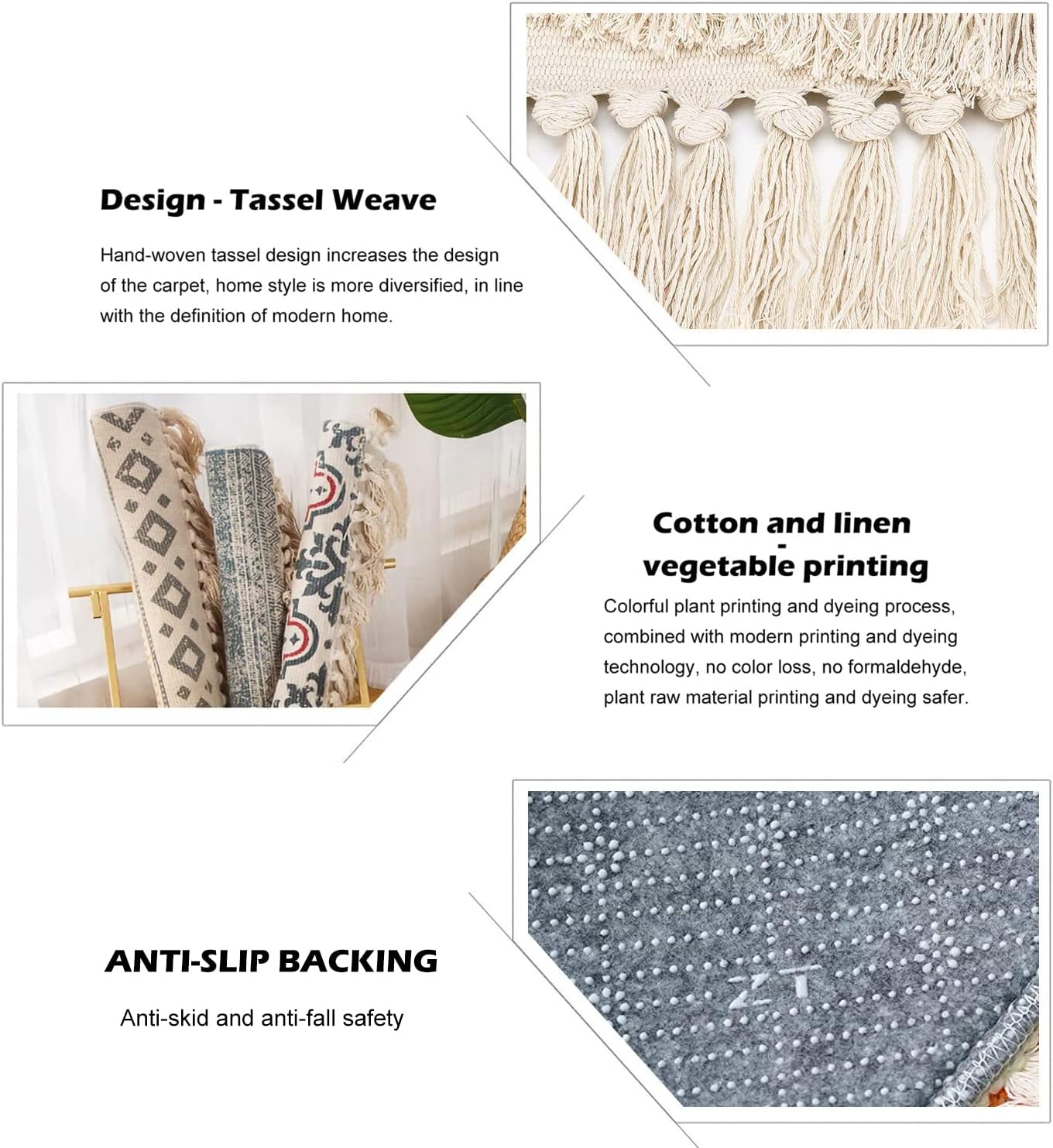 Boho Style Star Pattern Area Rug for Kids Room