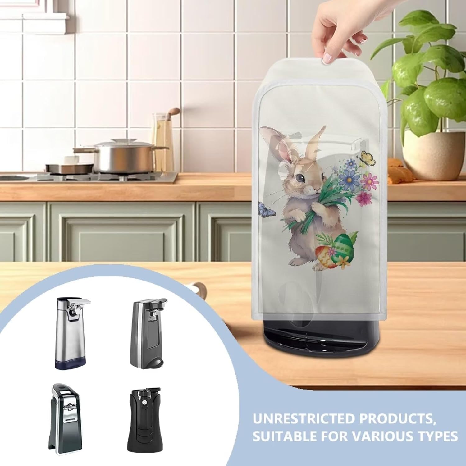 Easter Bunny Flower Can Opener Dust Cover