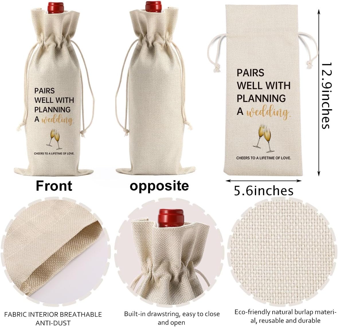 YUANHAO Wine Bag with Drawstring Setup