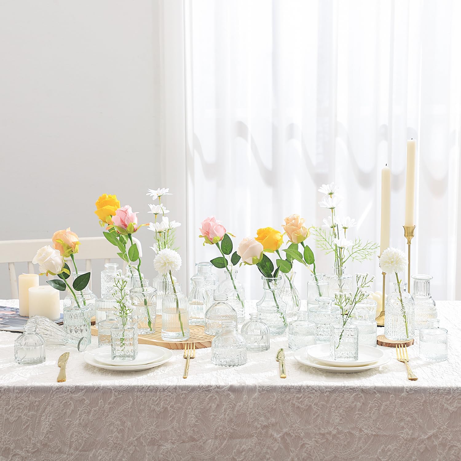 Rollescera Clear Glass Bud Vases in Bulk 30