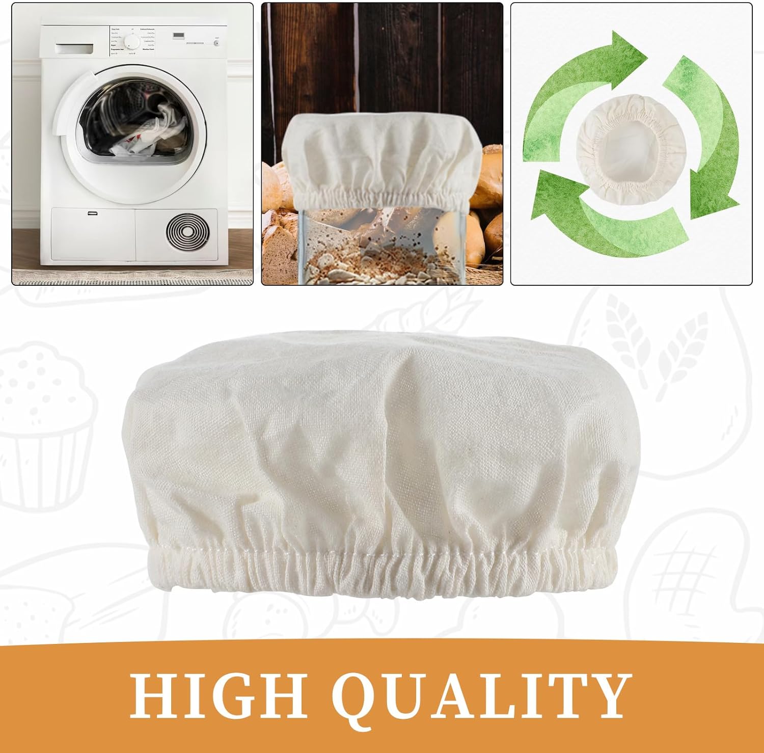 4 Pack Reusable Sourdough Starter Jar Covers