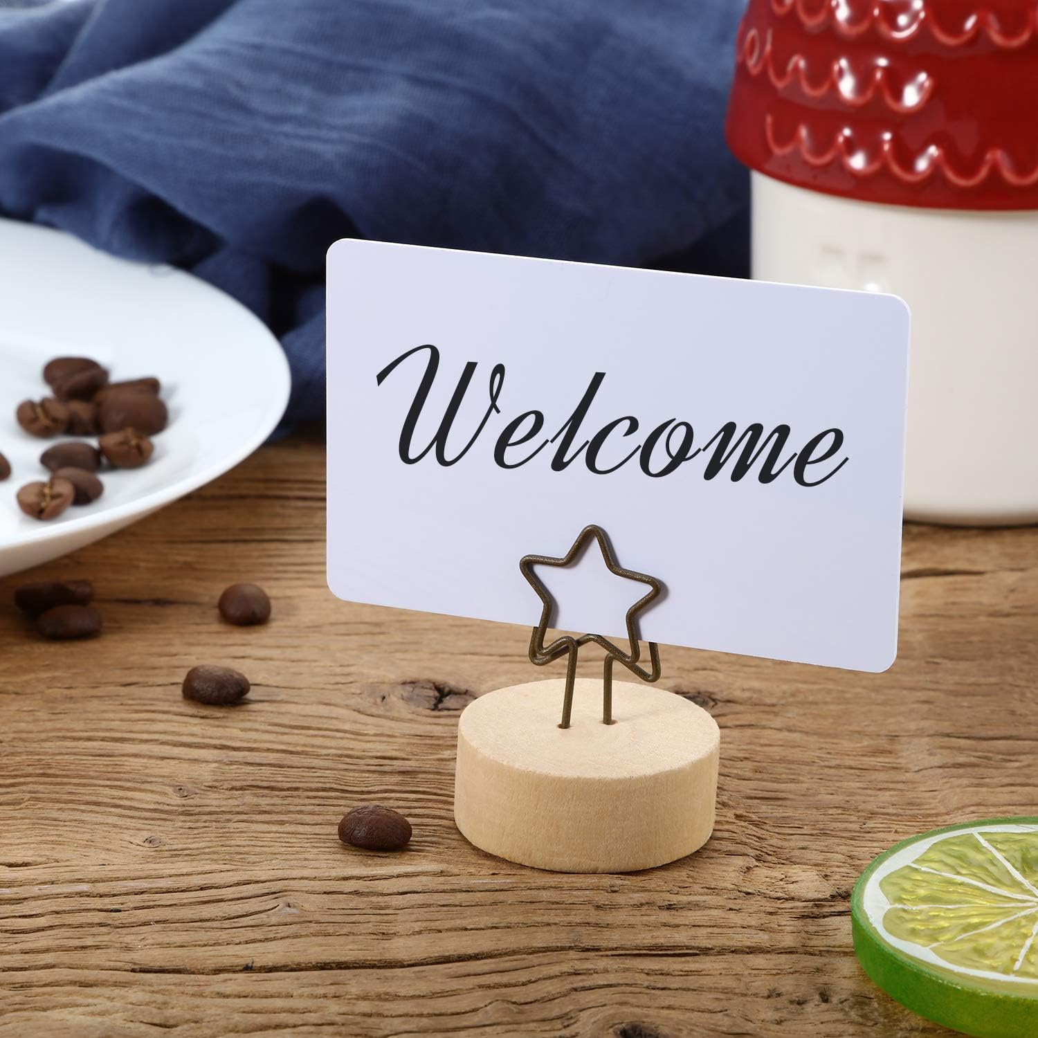 Yaomiao 15 Pack Wooden Base Place Card Holders