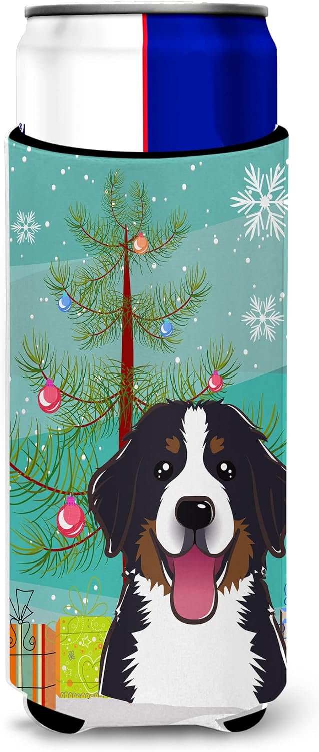 Carolines Treasures Christmas Tree and Bernese Mountain Dog Can Cooler Sleeve Hugger