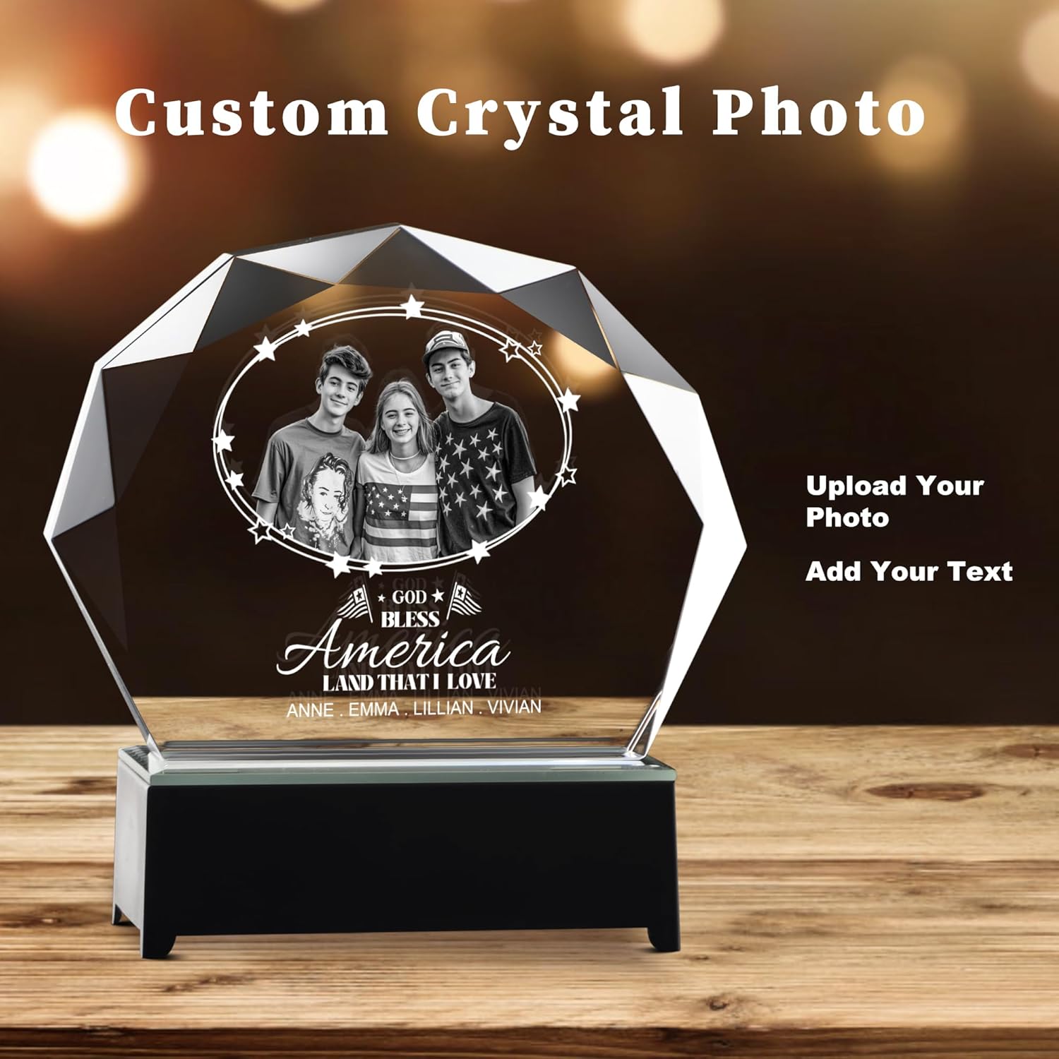3D Crystal Photo Frame for Couples and Family