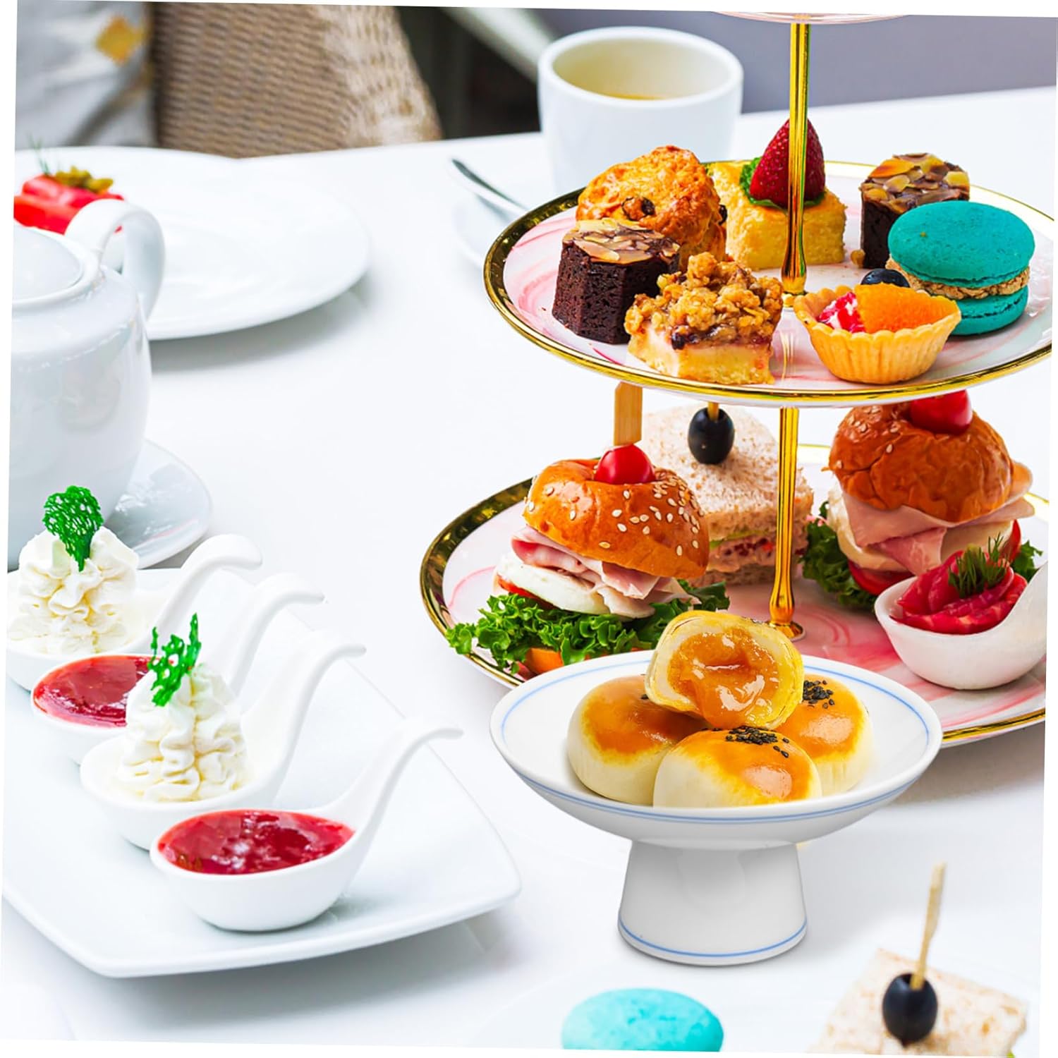 LIFKOME Tall Fruit Plate with Footed Pedestal