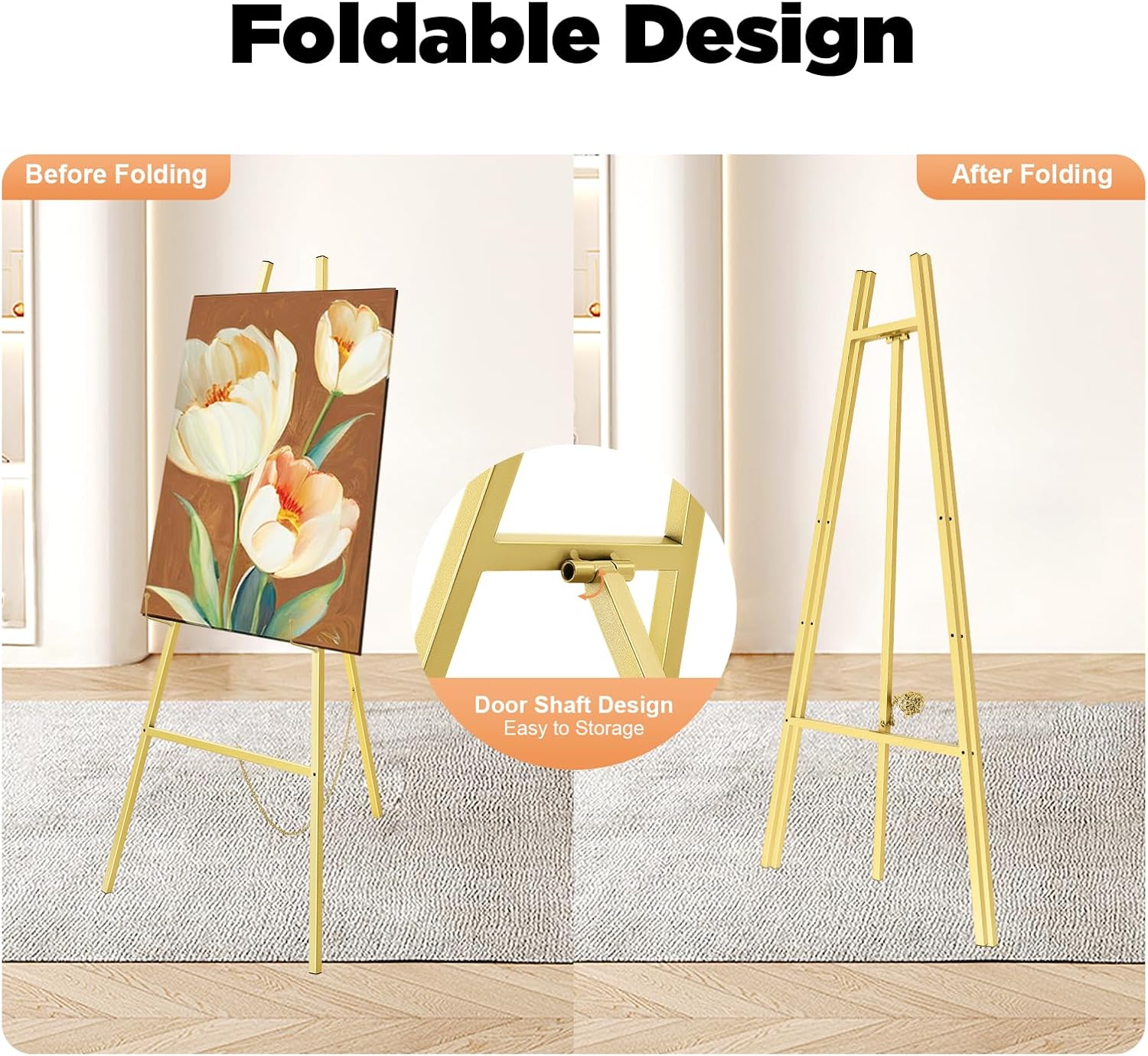 2PCS 465 Inch Tall Metal Easel Stand for Weddings and Displays