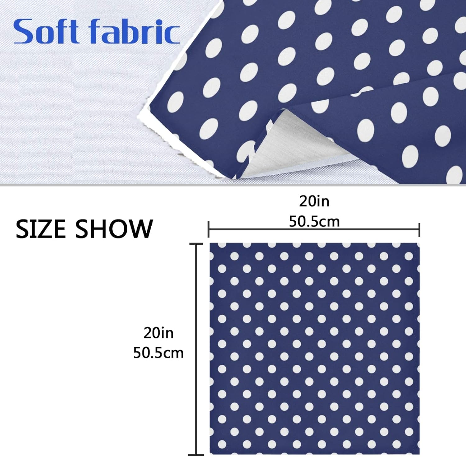 ALAZA Kitchen Cloth Napkins Set of 6 Navy Blue Polka Dot
