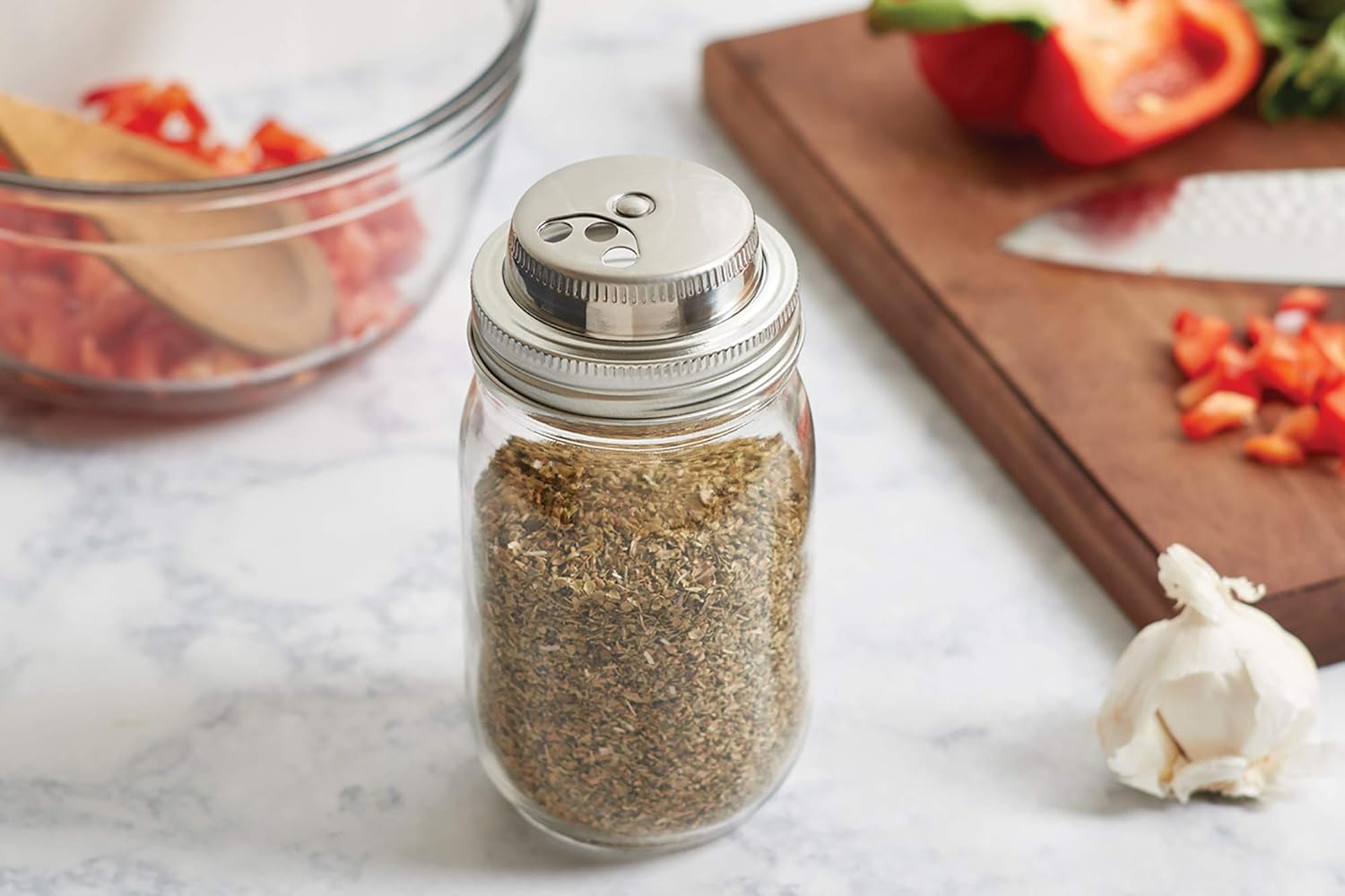 Jarware Stainless Steel Spice Shaker for Regular Mouth Mason Jars