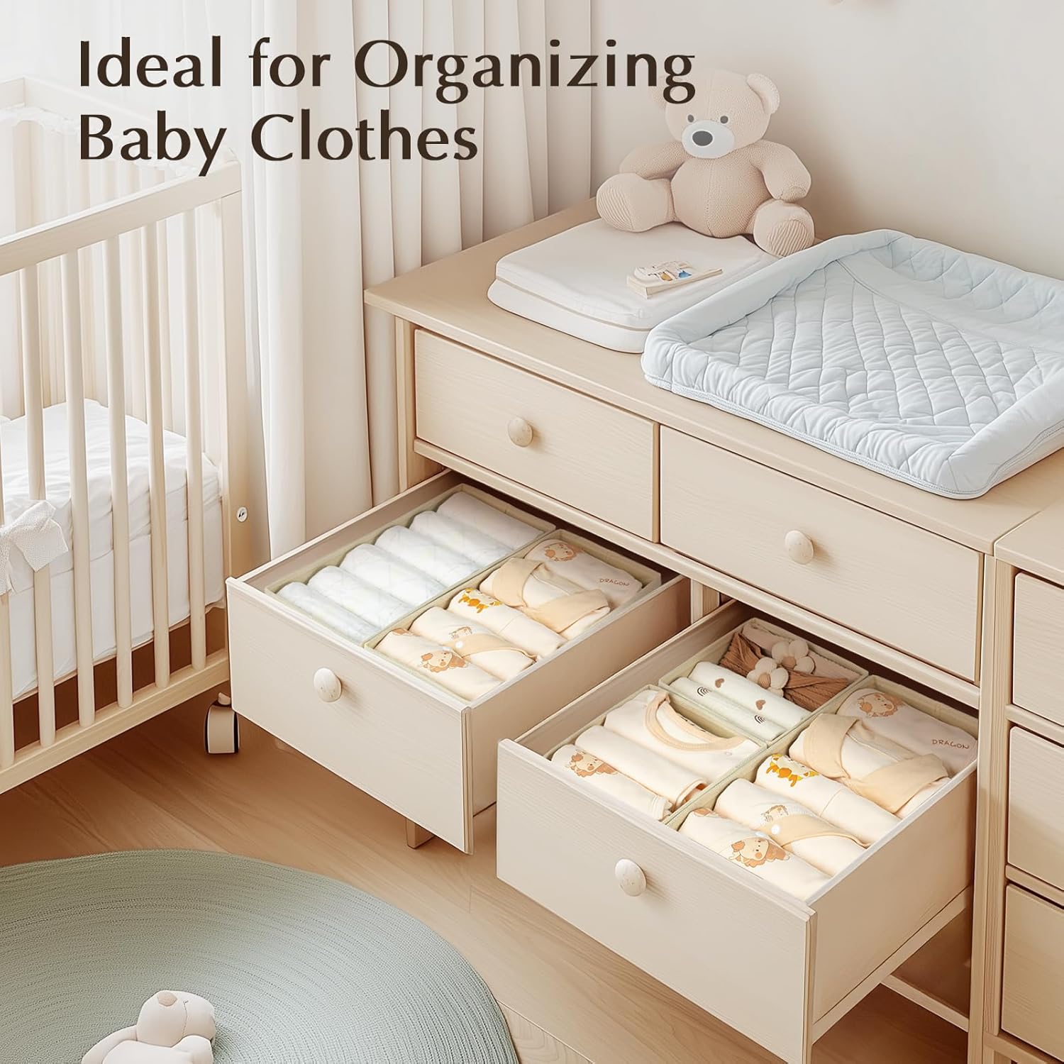 DIMJ Drawer Organizers Set of 4 for Clothing and Storage