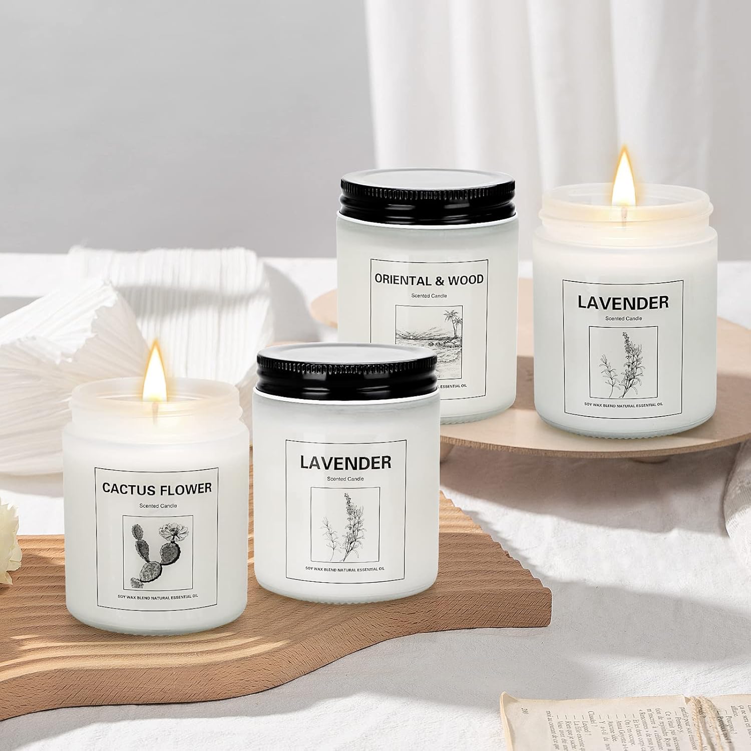 THORNWOLF 4 Pack Scented Candles Lavender