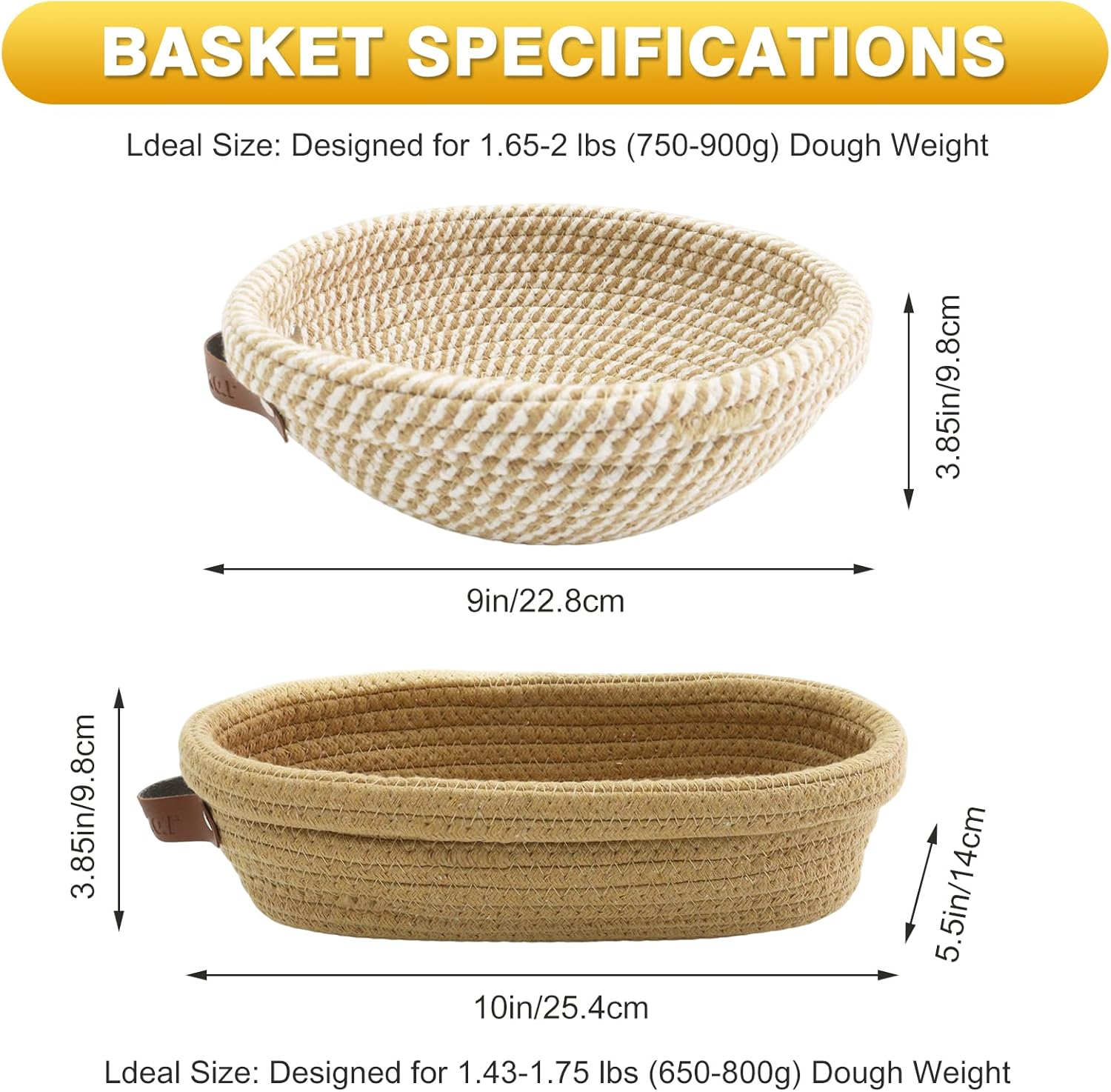 Nikkar Banneton Proofing Basket Set of 2