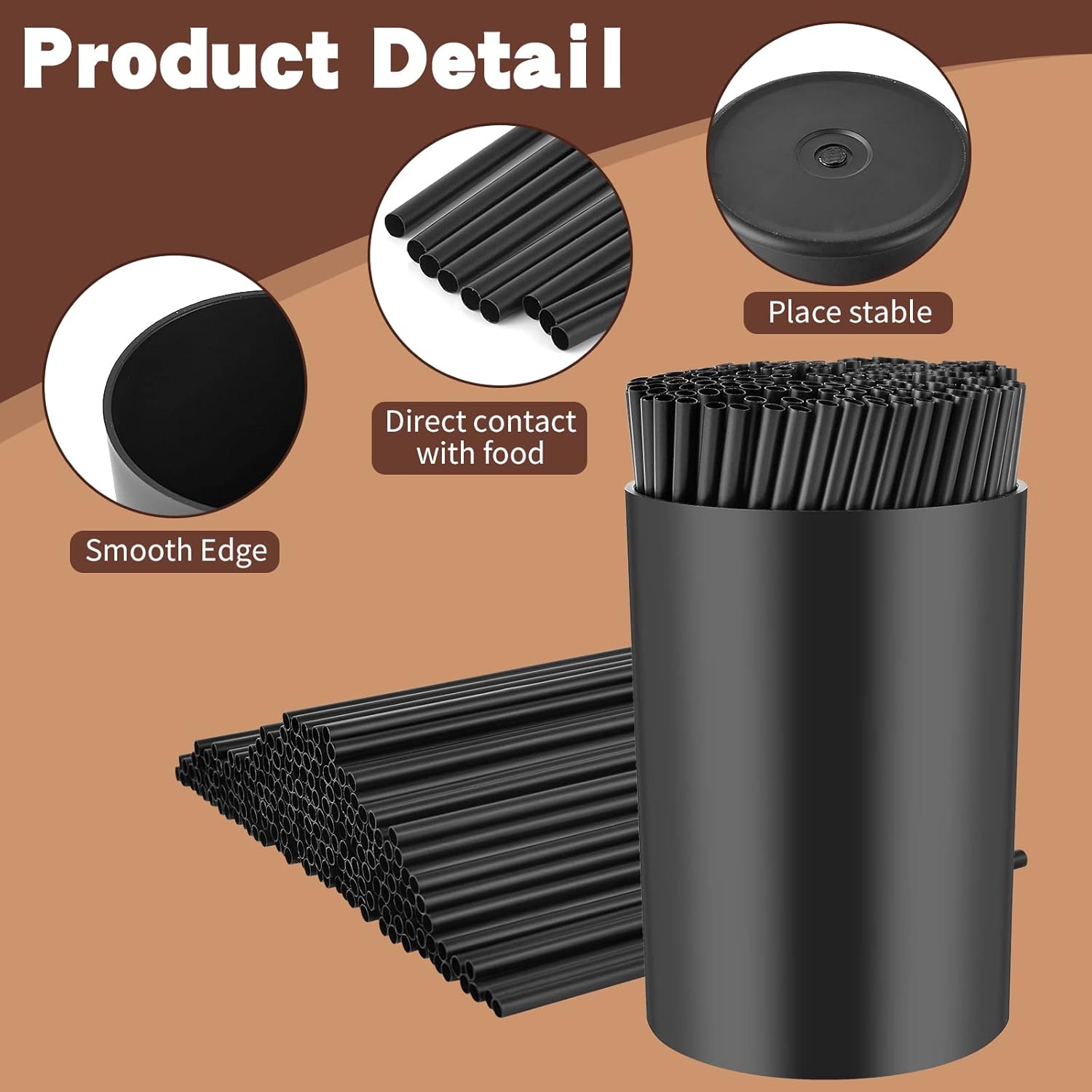 200 Pcs Black Coffee Stirrer and Holder Set