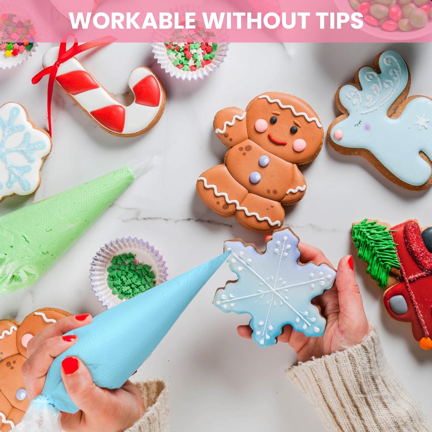 Firstake 200pcs 12 Inch Piping Bags for Decorating