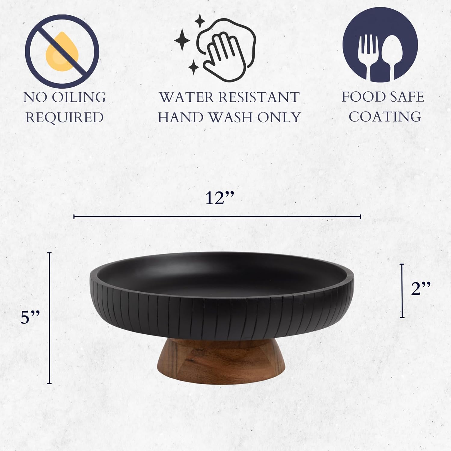 Lavauk Mango Wood Centerpiece Bowl with Pedestal