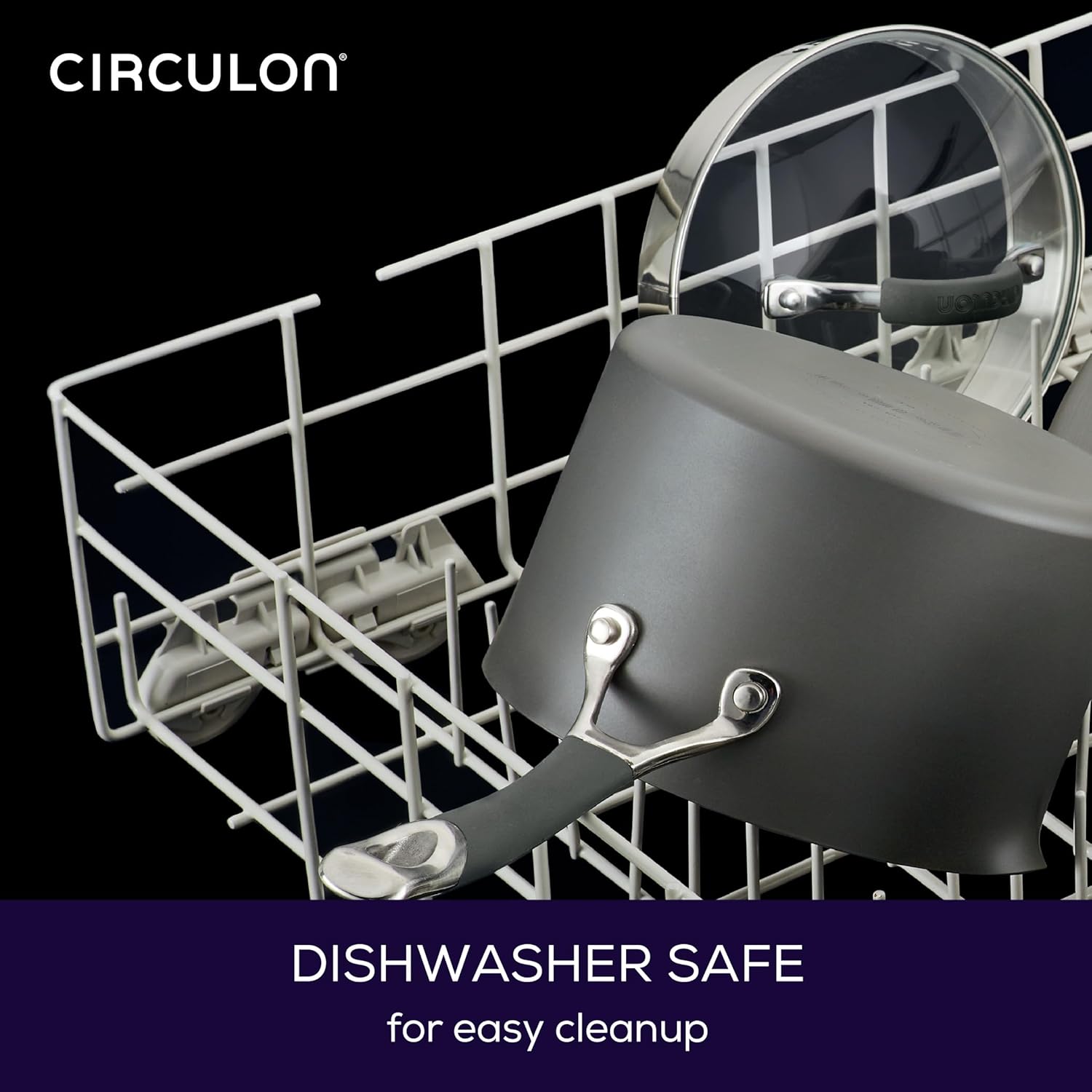 Circulon 83908 Radiance 75 Qt Stock Pot with Lid Gray