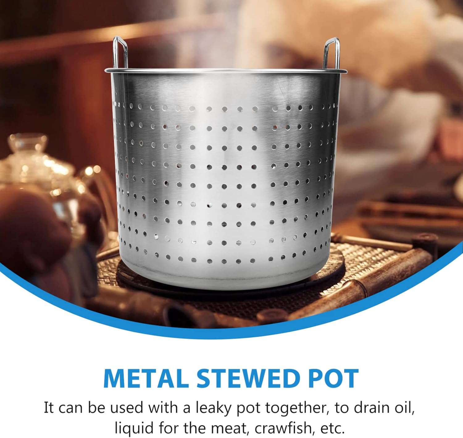 Hemoton Multi-Purpose Steam Pot Strainer Basket Insert