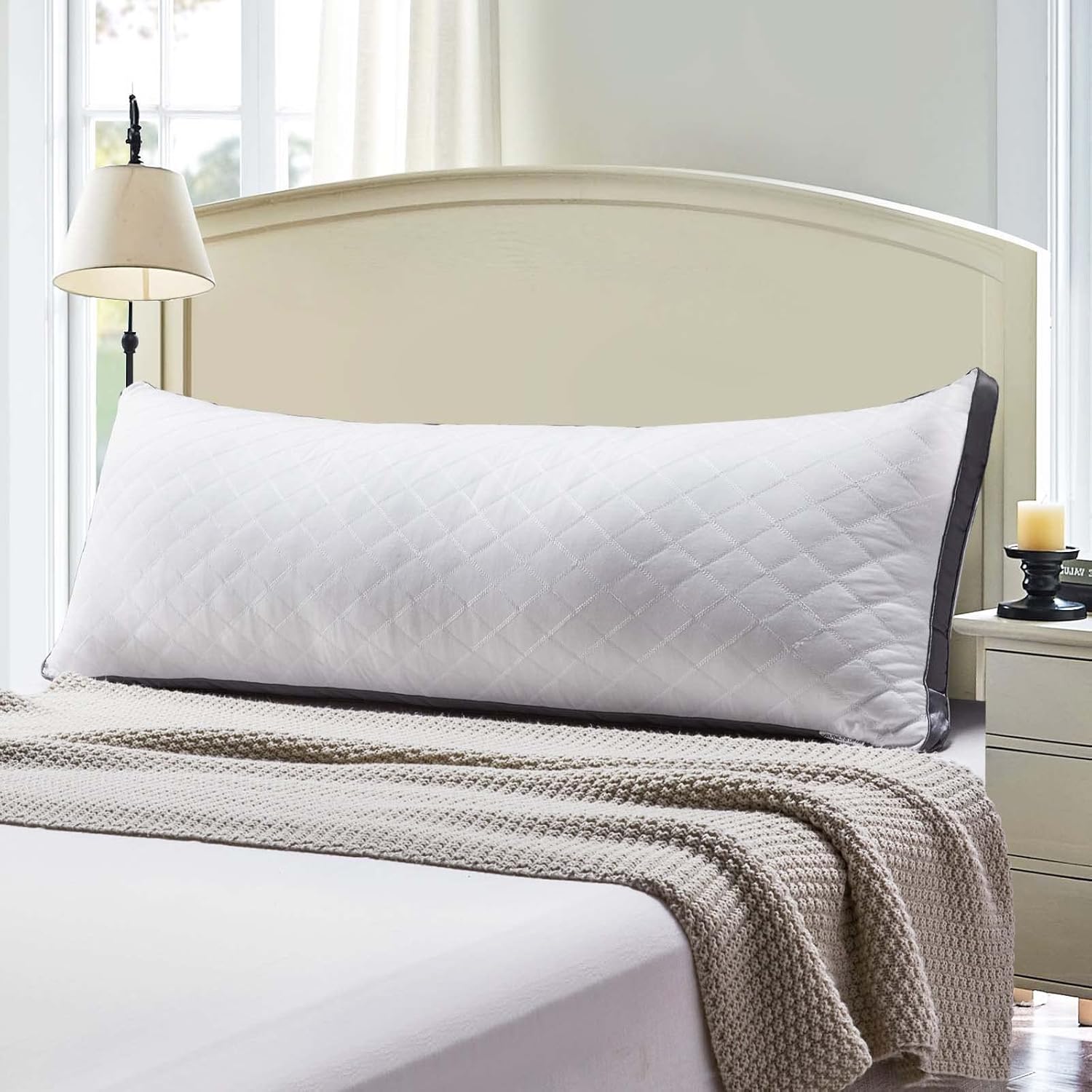 WhatsBedding Memory Foam Body Pillow - 20x54 Inch White