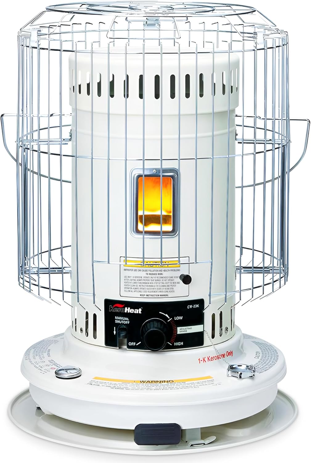 KeroHeat Sengoku Kerosene Heater 23500 BTU Portable White Cordless