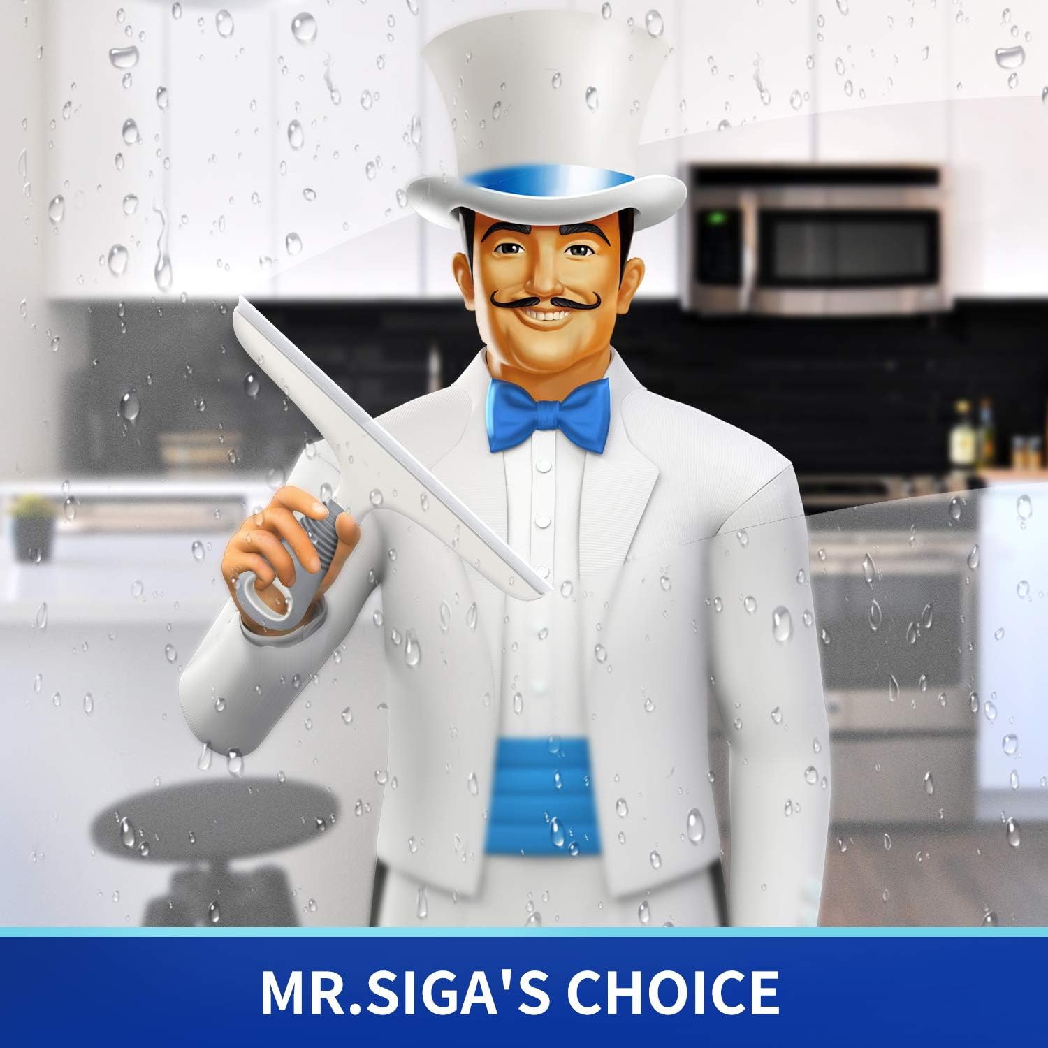 MRSIGA 10 Inch Multi-Purpose Squeegee with Suction Hook
