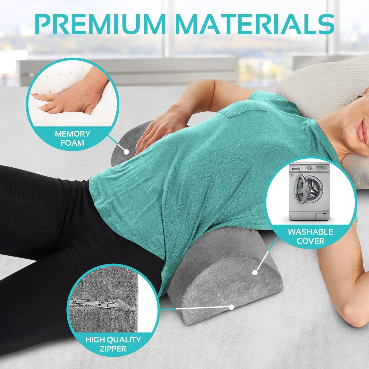 AllSett Health Knee Pillow for Back Sleepers