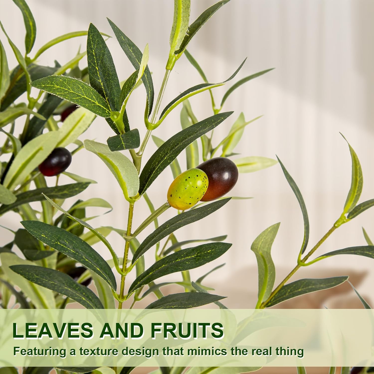 VIVATREES Olive Tree Artificial Indoor 7FT with White Planter