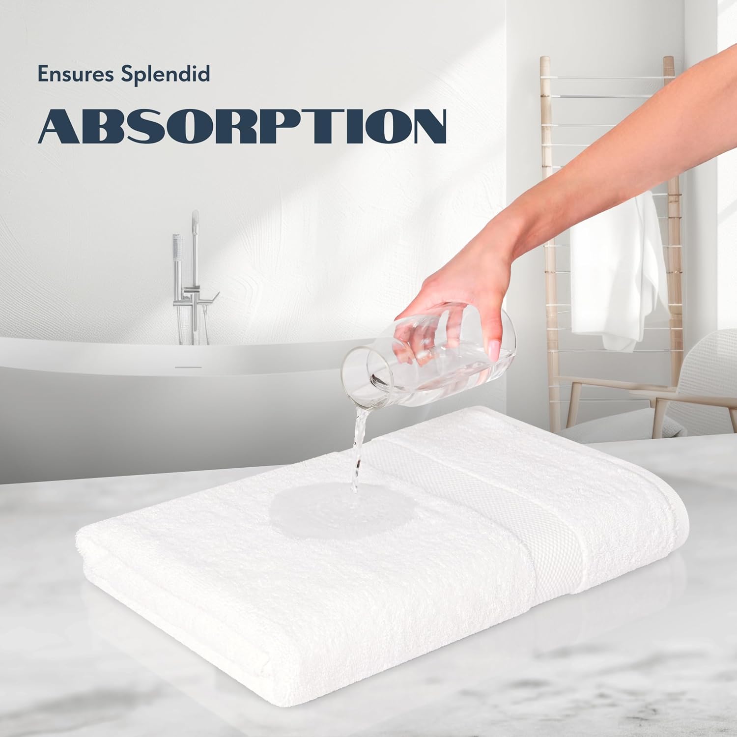 White Classic Luxury Bath Sheets Extra Large 35x70 Inch 2 Pack