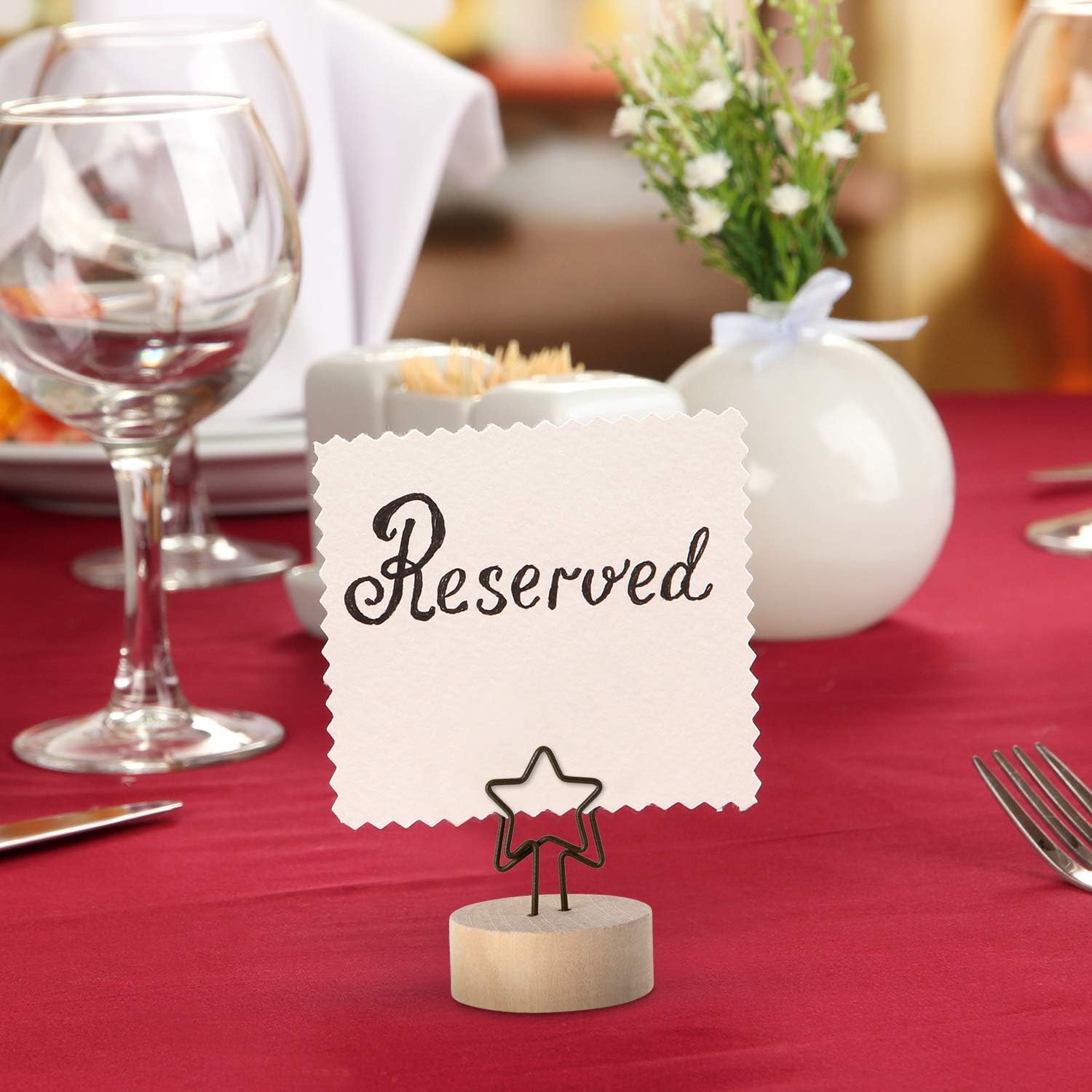 Yaomiao 15 Pack Wooden Base Place Card Holders