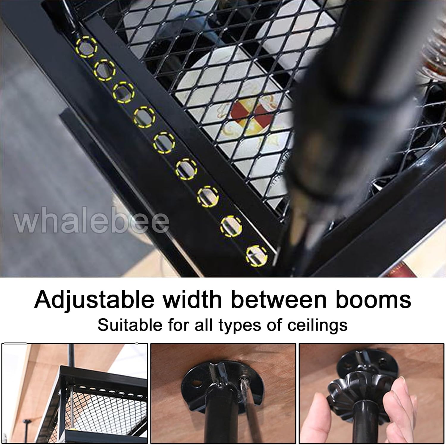 Whalebee Wine Glass Holder Metal Rack for Home Bar
