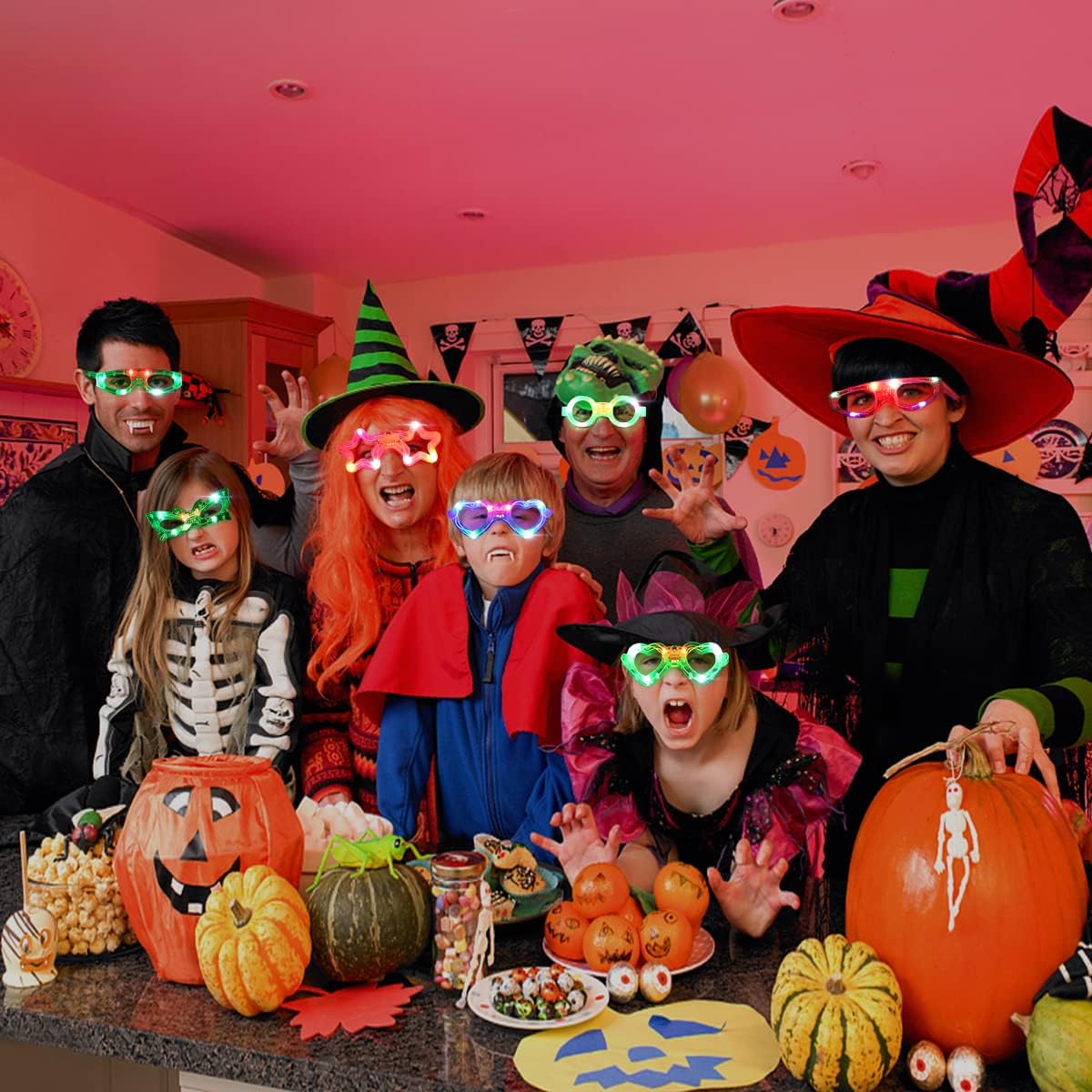 21 Pcs LED Glasses 7 Shapes Party Favor for Kids Adults