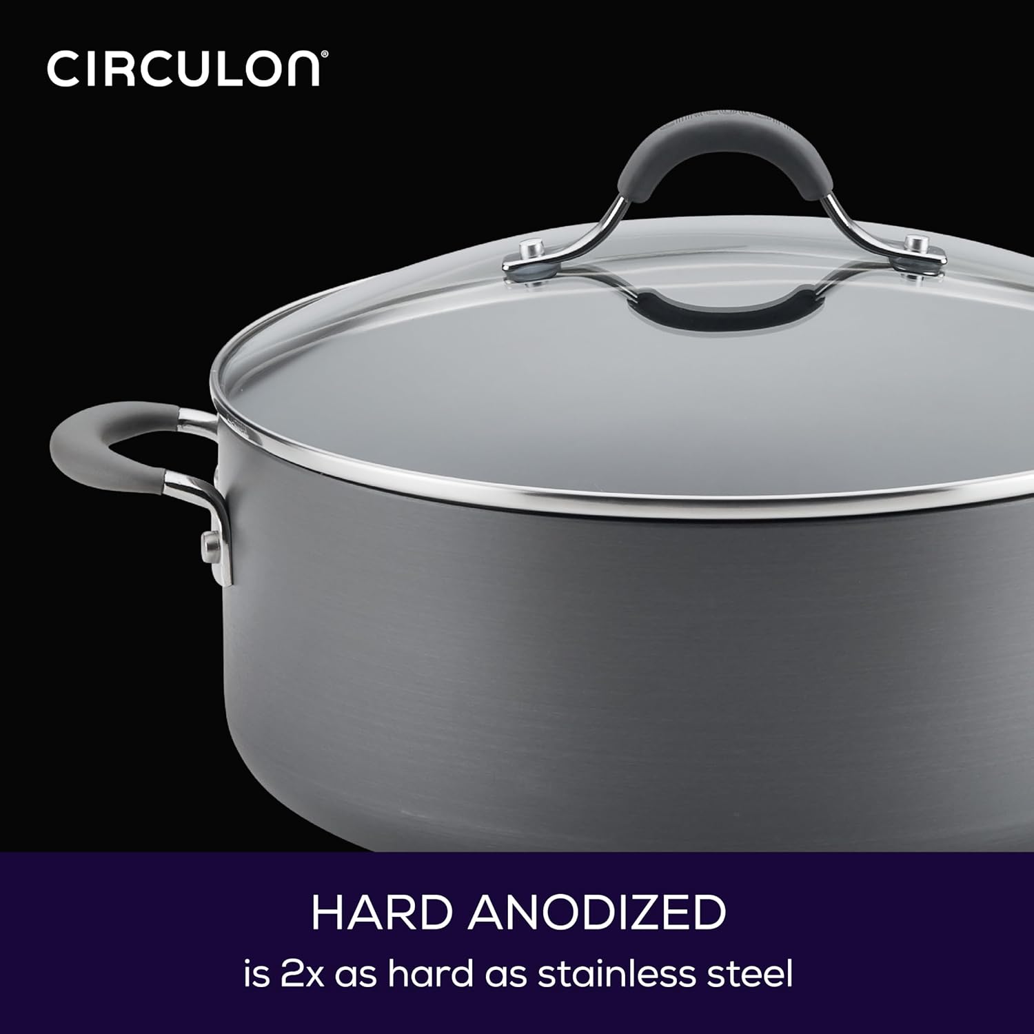 Circulon 83908 Radiance 75 Qt Stock Pot with Lid Gray