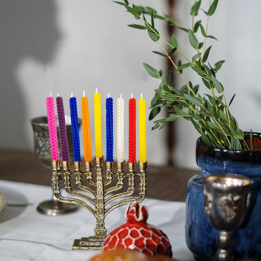 DEYBBY Honeycomb Beeswax Hanukkah Candles - Set of 45