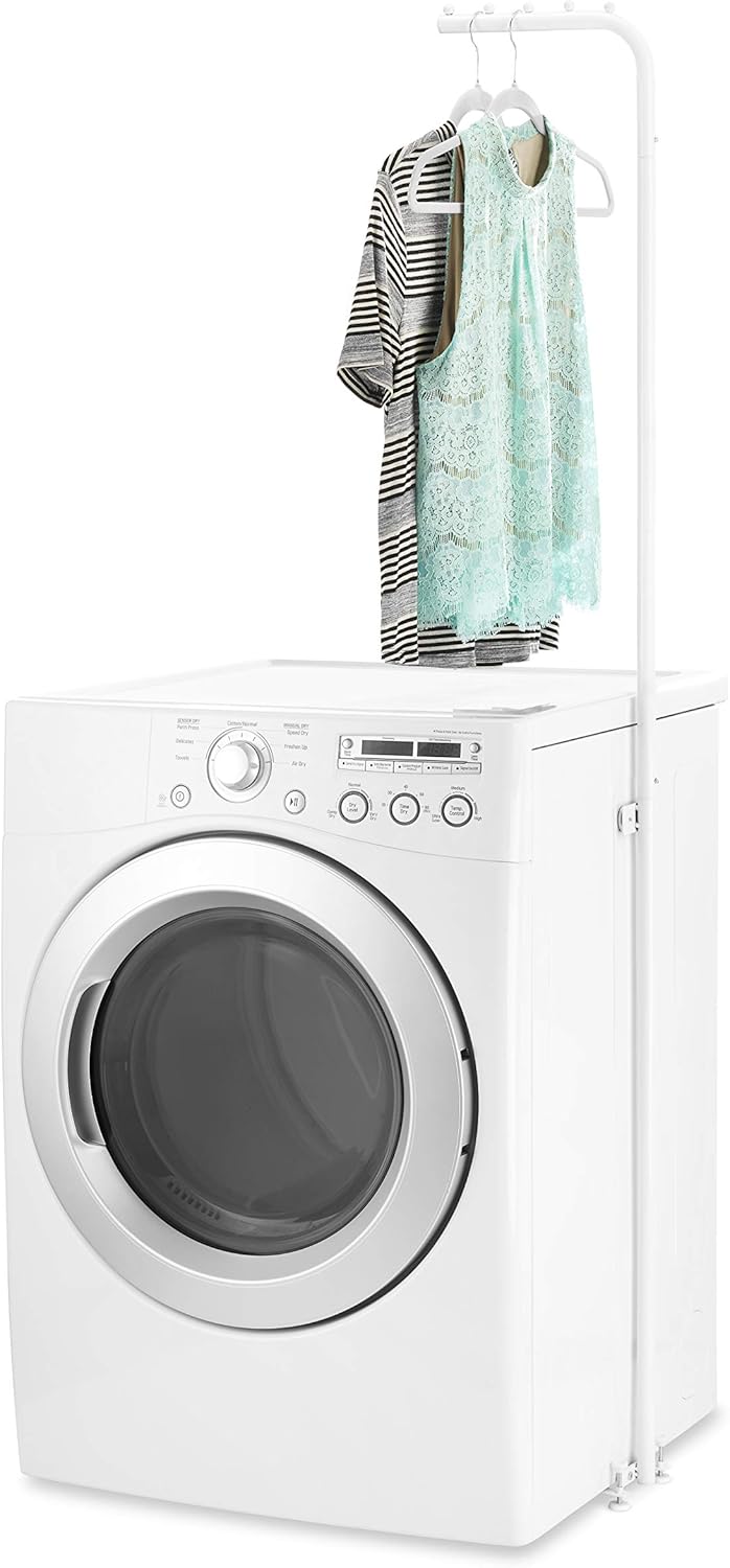 Whitmor Magnetic Laundry Valet Hanging Rod White