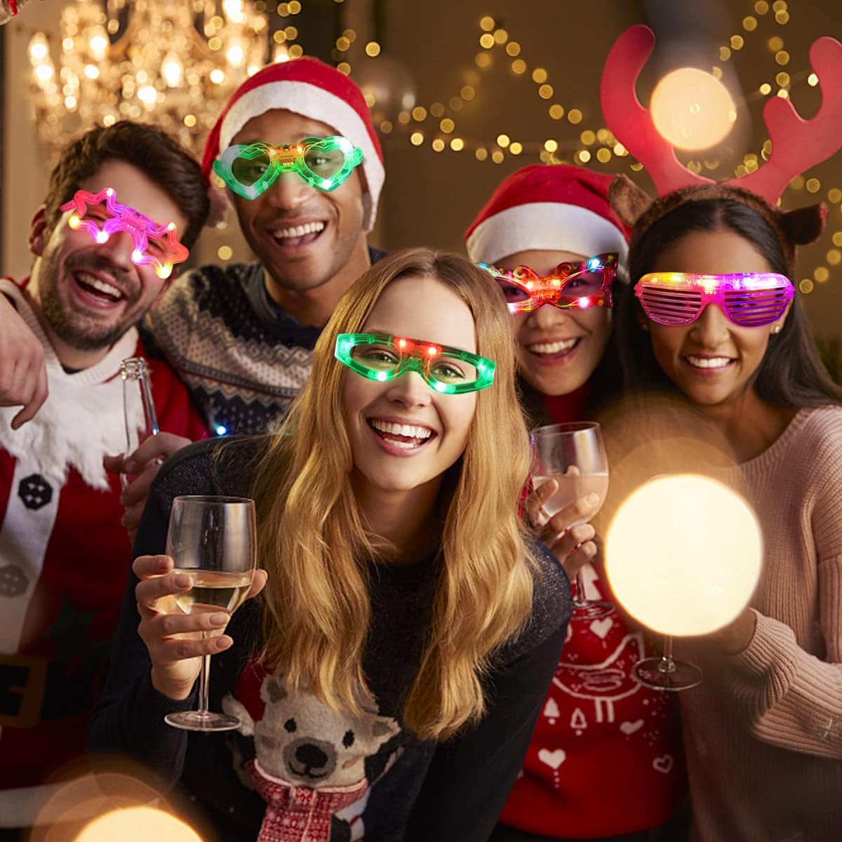 21 Pcs LED Glasses 7 Shapes Party Favor for Kids Adults