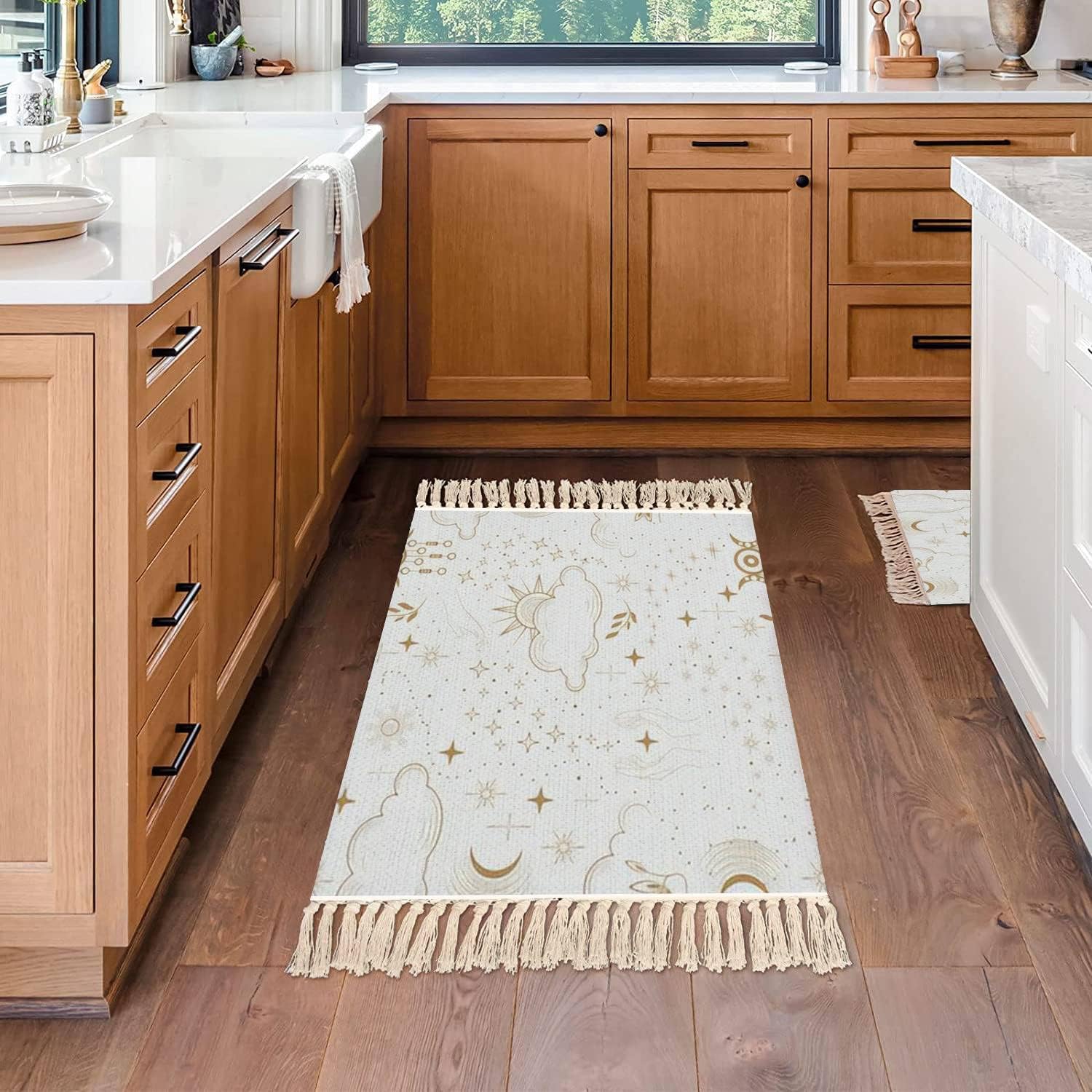 Boho Style Star Pattern Area Rug for Kids Room