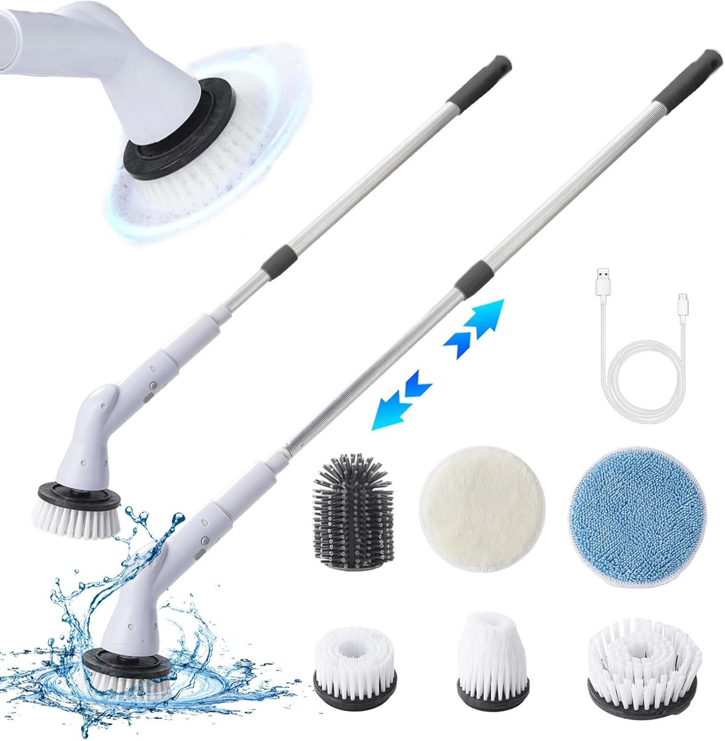 Electric Spin Scrubber 8 in 1 Cordless Cleaning Brush