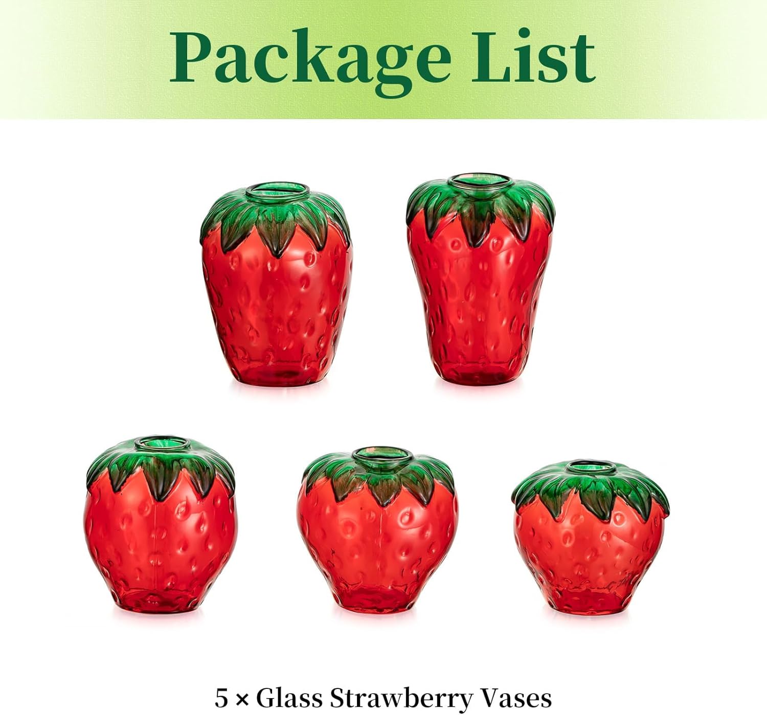 Glass Strawberry Plant Vases for Home Decor and Propagation